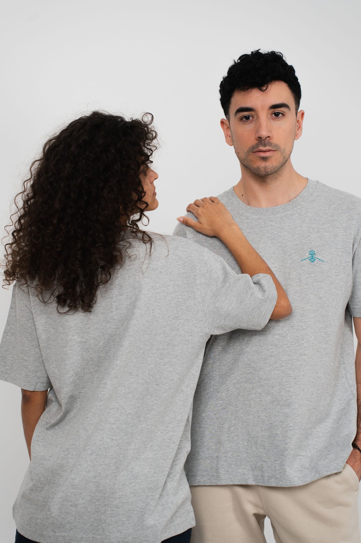 Camiseta oversize 100% algodón orgánico - Gris Jaspeado