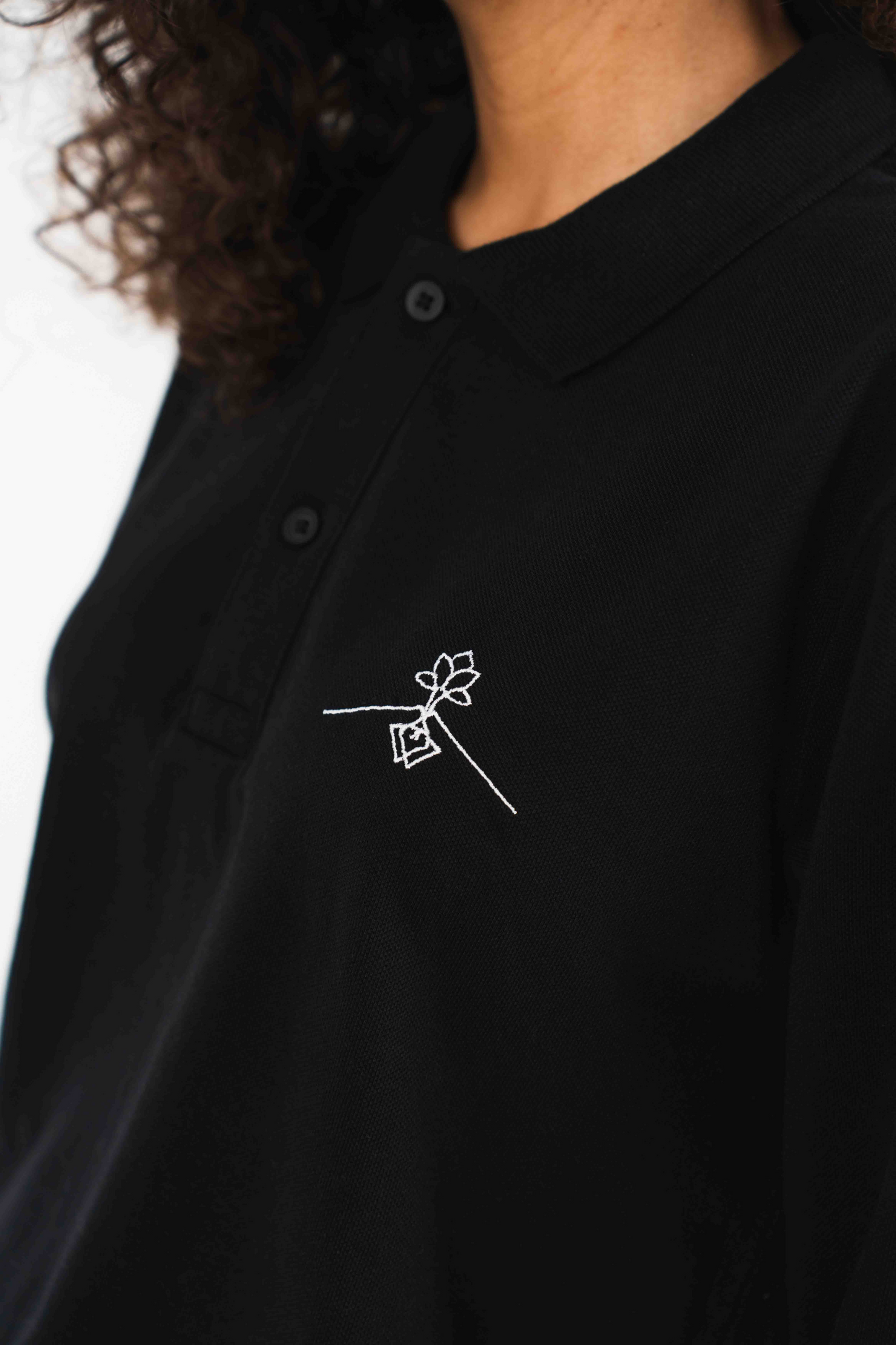 Polo 100% algodón orgánico fit - Negro