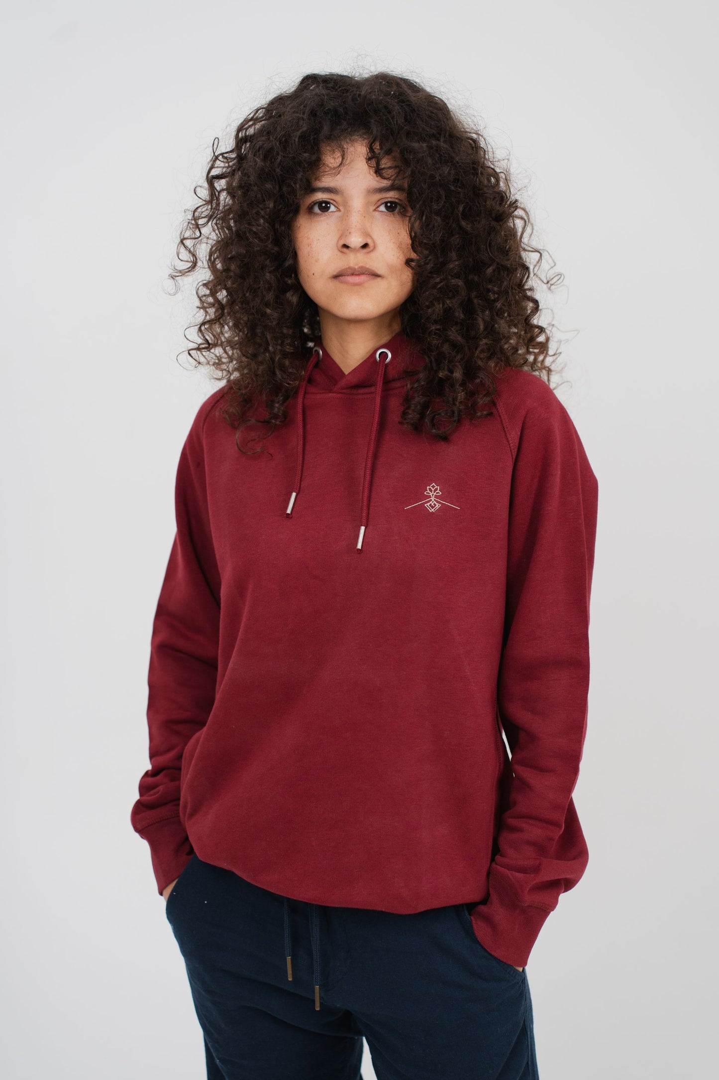 Regular fit hooded sweatshirt - Bordeaux