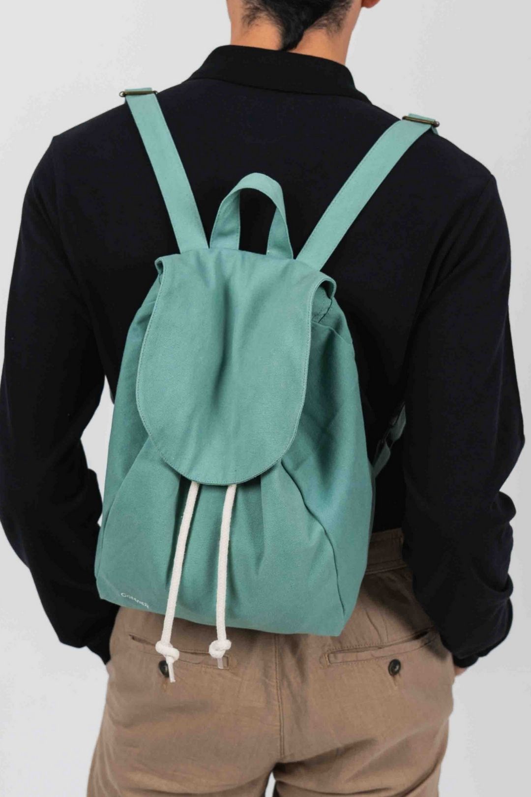 Sac à dos léger avec fermeture à cordon - Vert vintage