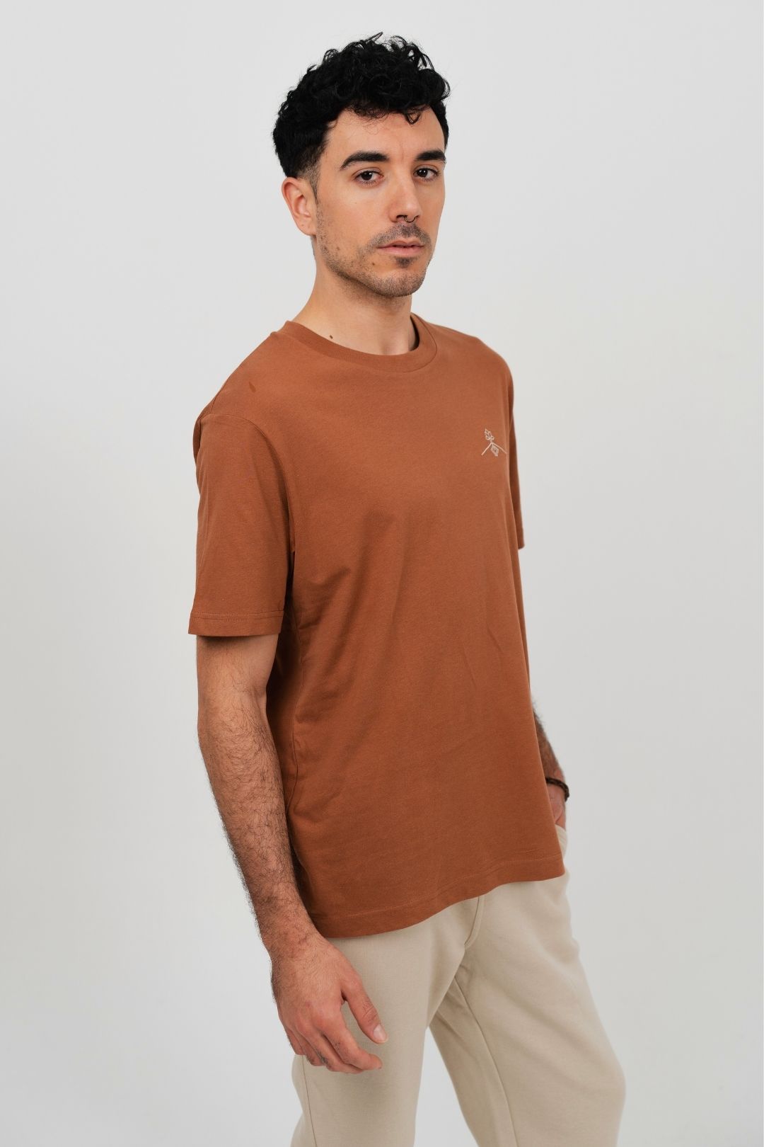 T-shirt oversize 100% coton biologique - Caramel