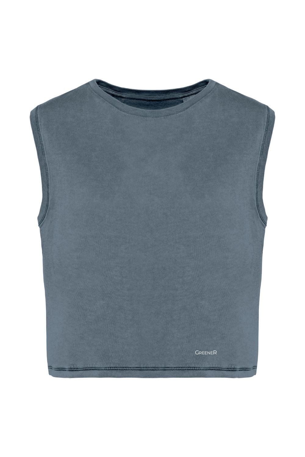 Top court sans manches - Bleu Antique