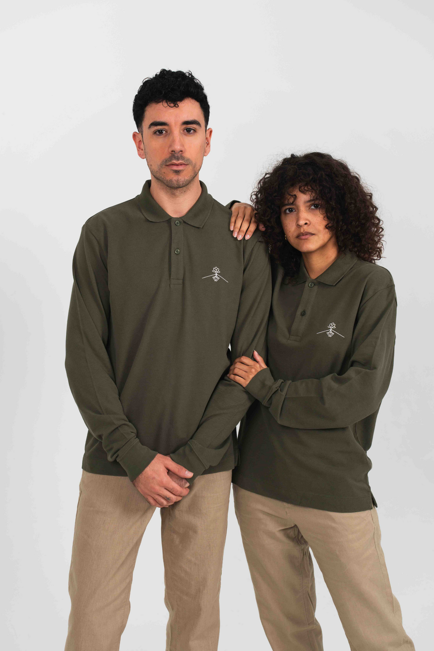 Polo 100% algodón orgánico fit - Verde Tostado