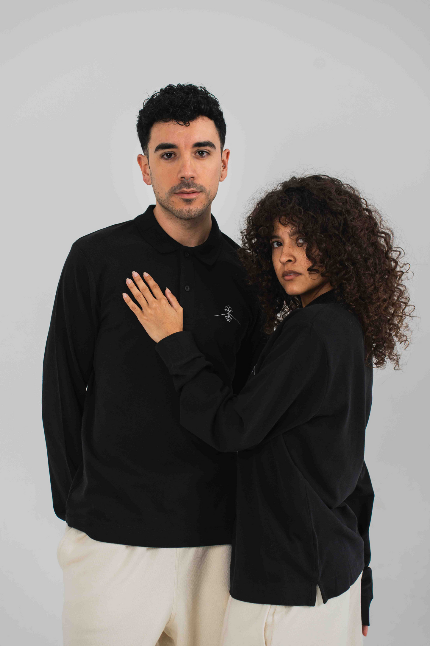 Polo 100% algodón orgánico fit - Negro
