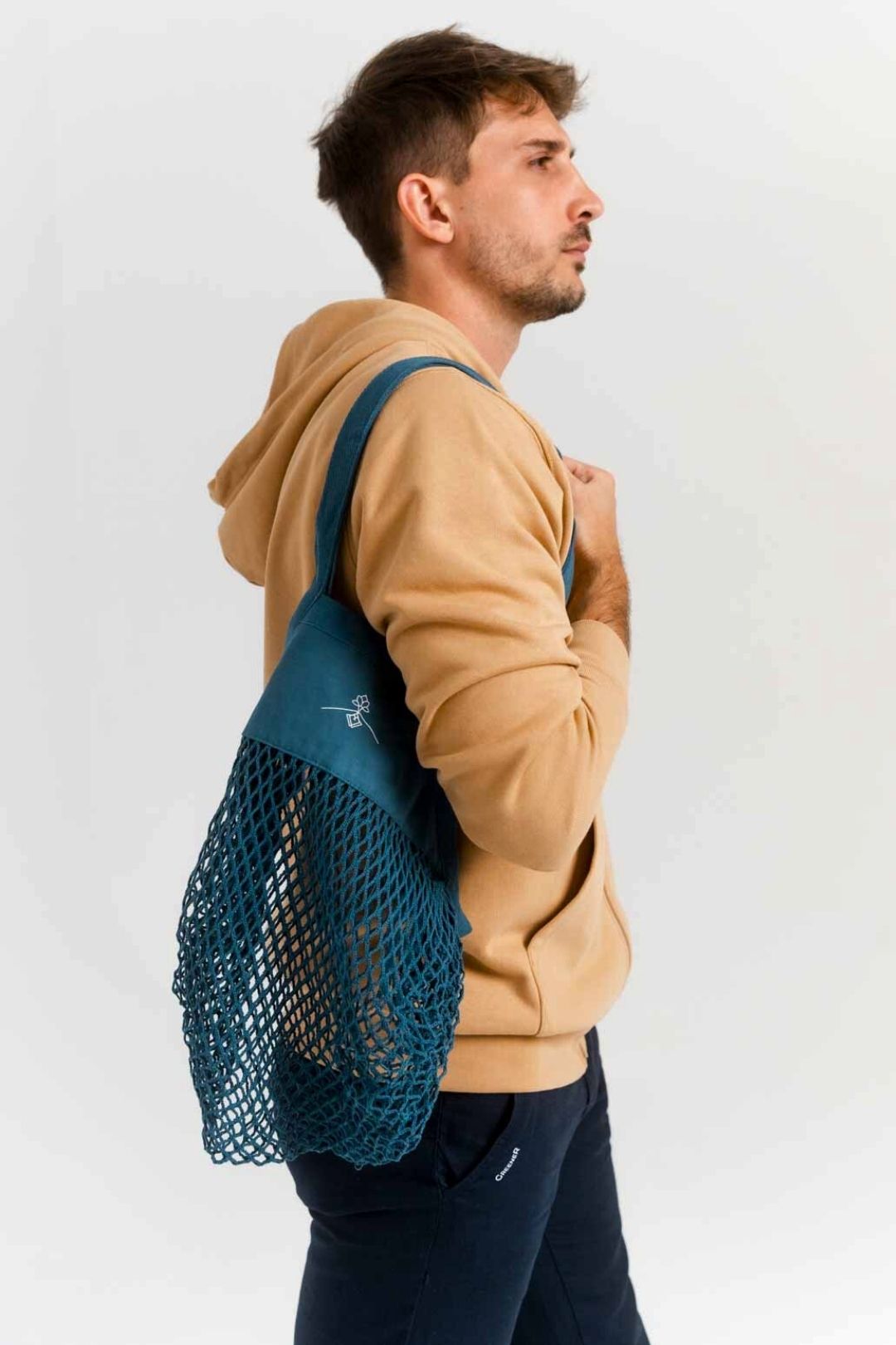 Sac filet 100% coton biologique - Bleu Royal