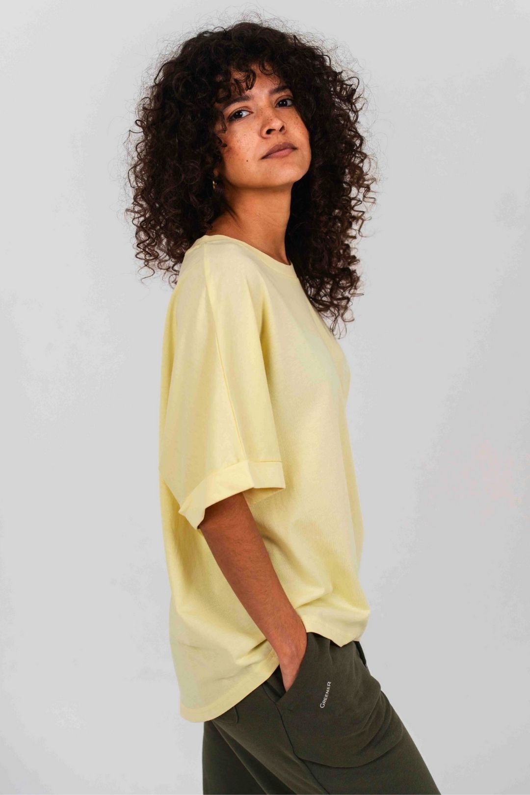 T-shirt oversize à manches chauve-souris - Fresh Yellow