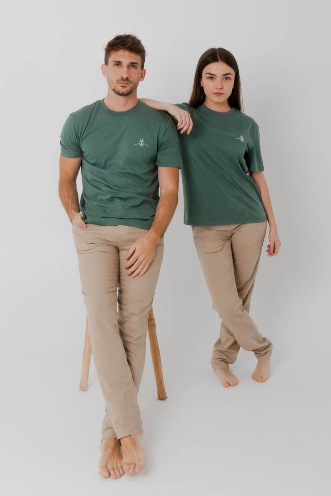 Pantalon en lin coupe régulière - Sable