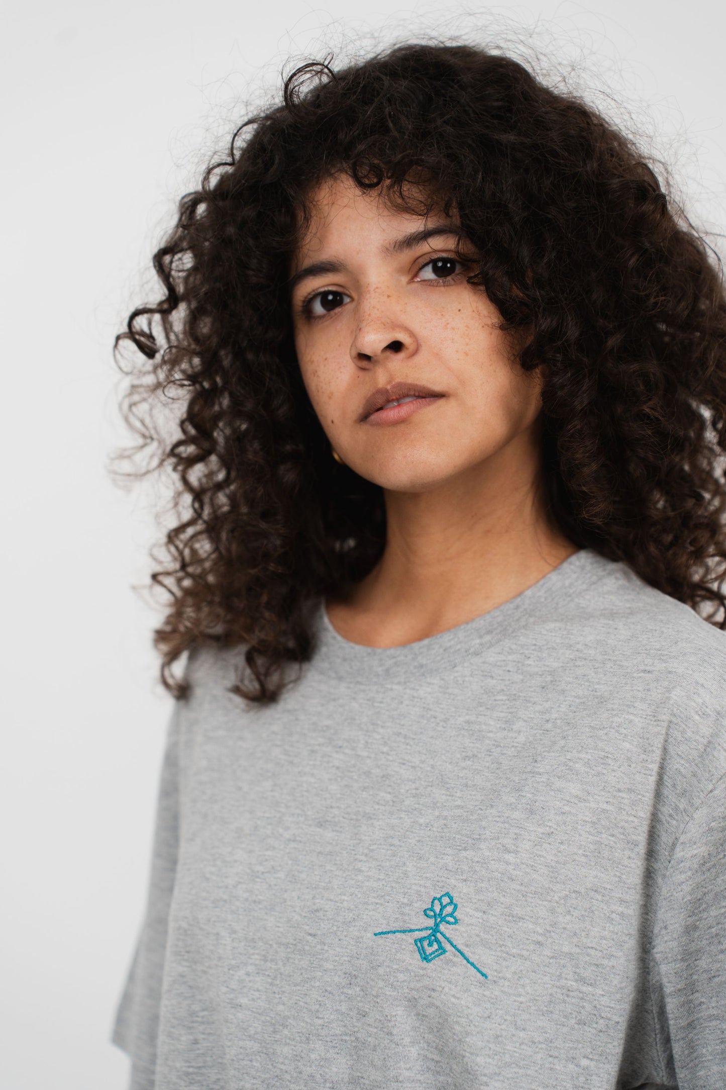 Camiseta oversize 100% algodón orgánico - Gris Jaspeado