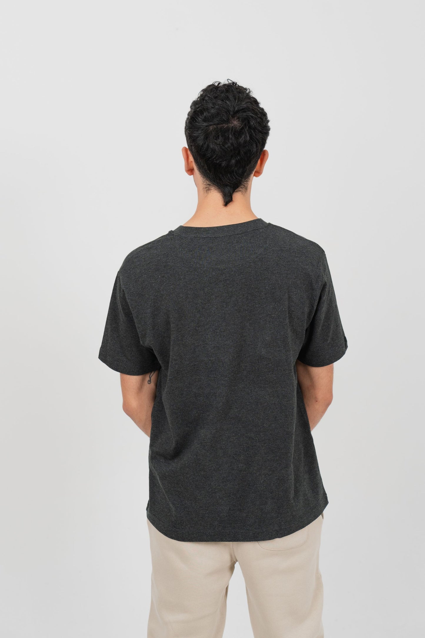 Camiseta oversize 100% algodón orgánico - Gris Oscuro Jaspeado