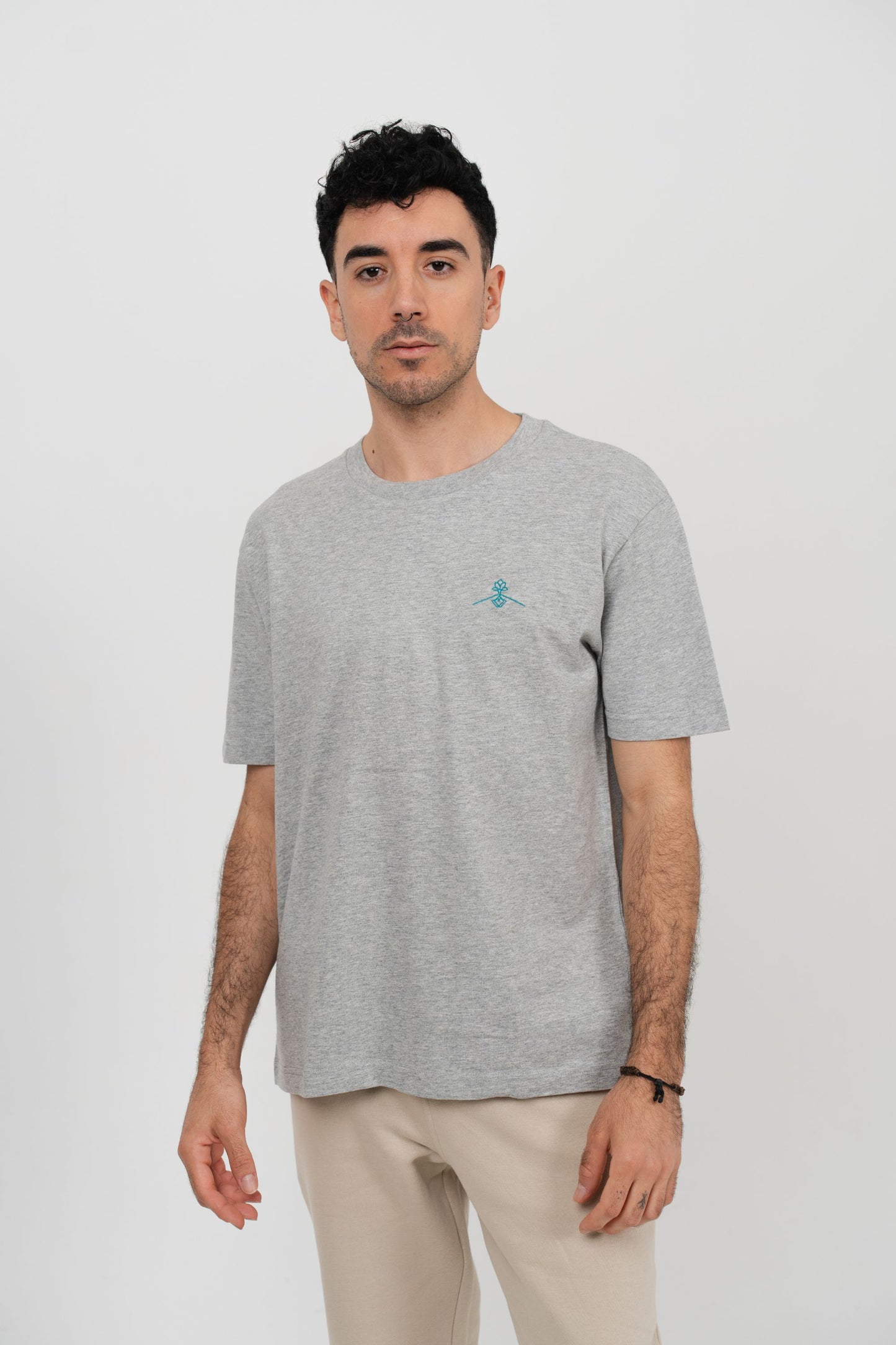 Camiseta oversize 100% algodón orgánico - Gris Jaspeado