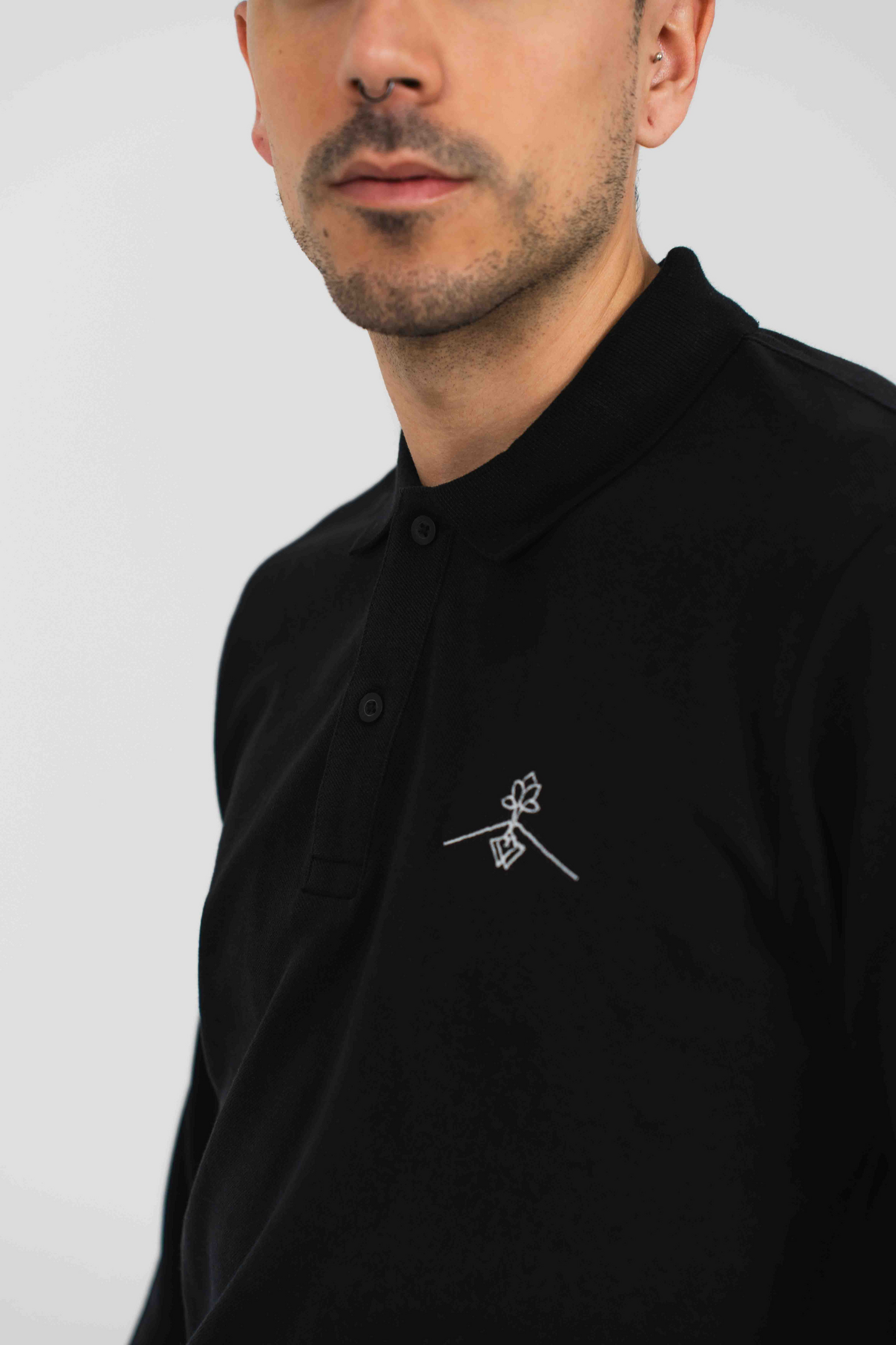 Polo 100% algodón orgánico fit - Negro