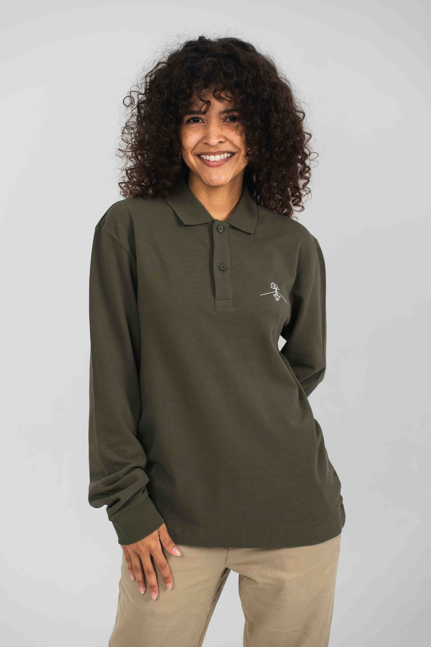 Polo 100% algodón orgánico fit - Verde Tostado
