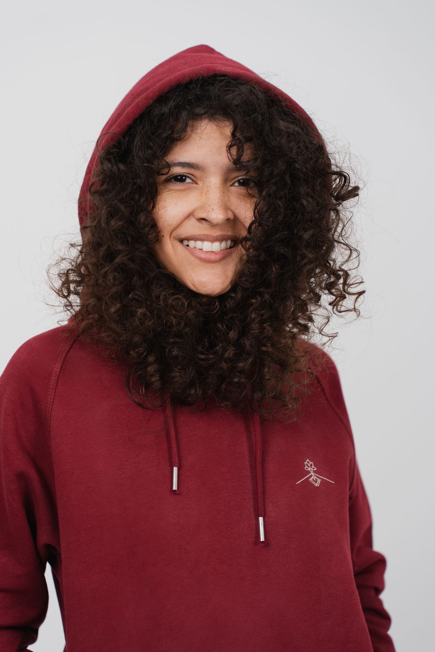Regular fit hooded sweatshirt - Bordeaux