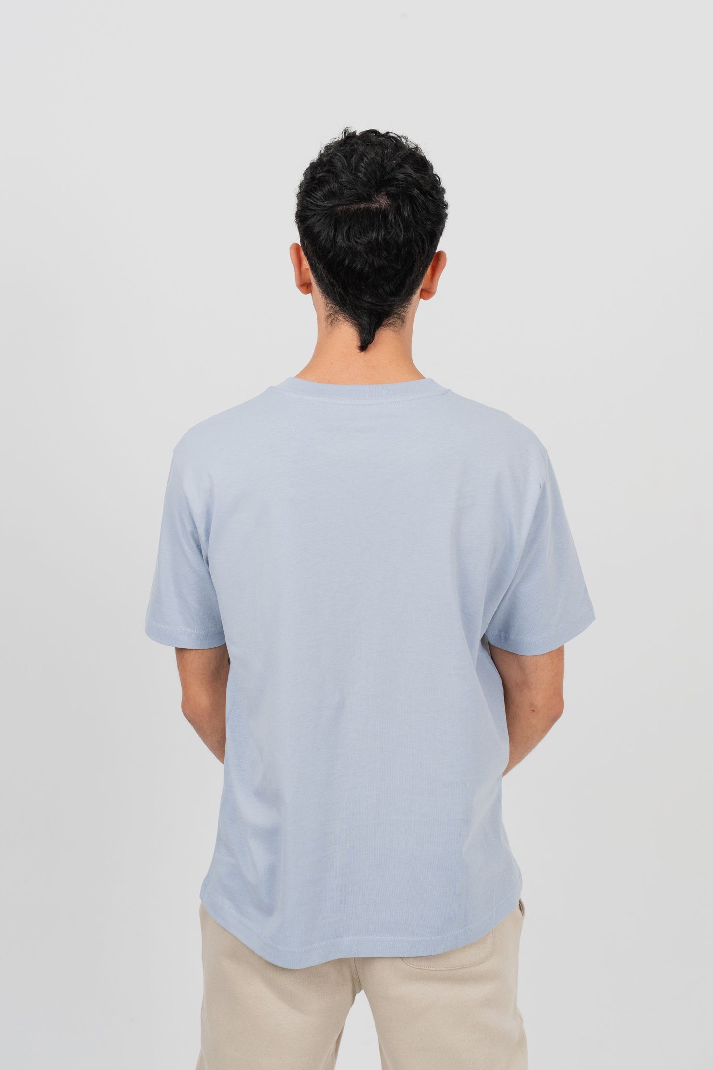 Camiseta oversize 100% algodón orgánico - Azul Neblina