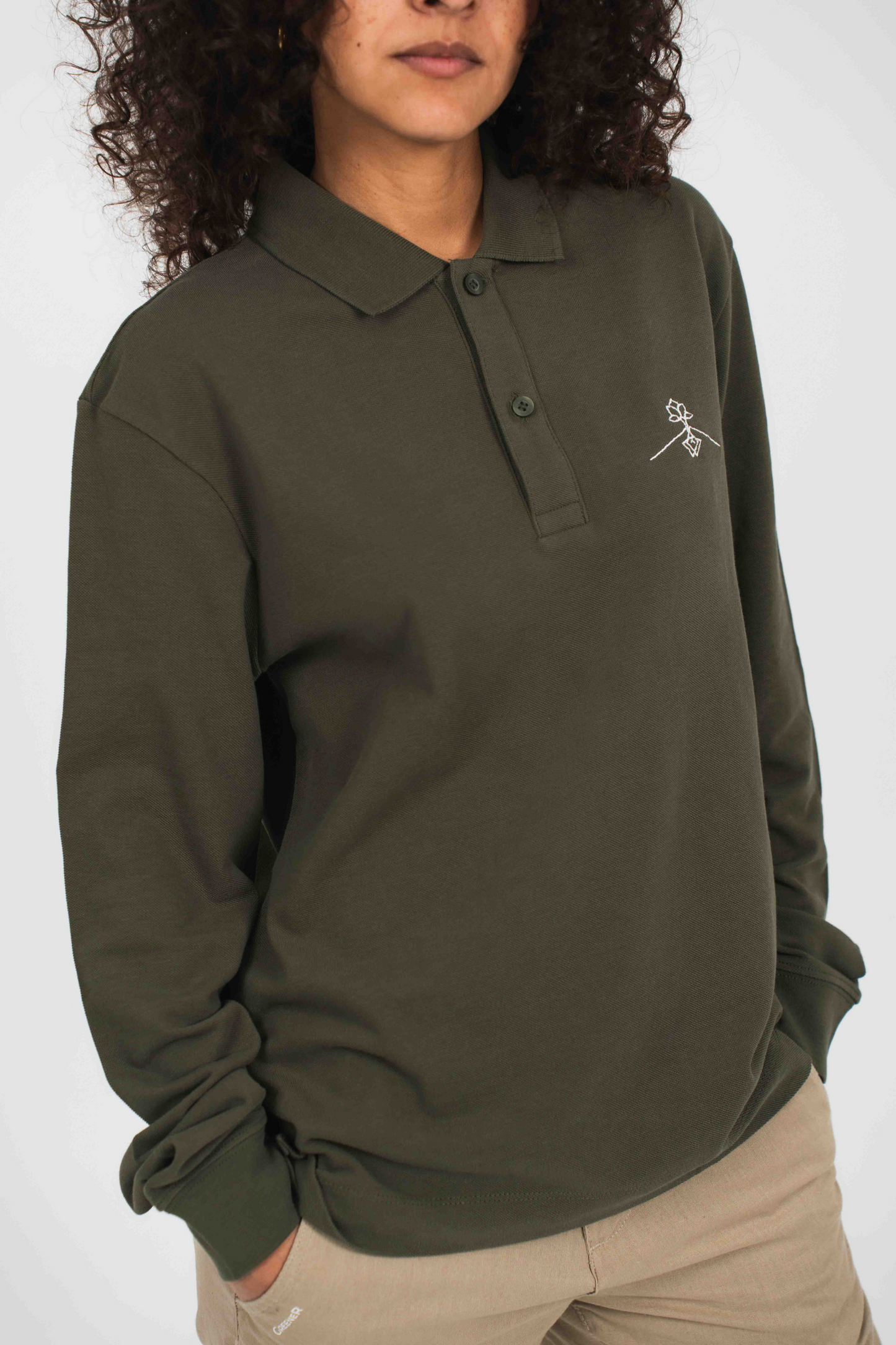 Polo 100% algodón orgánico fit - Verde Tostado