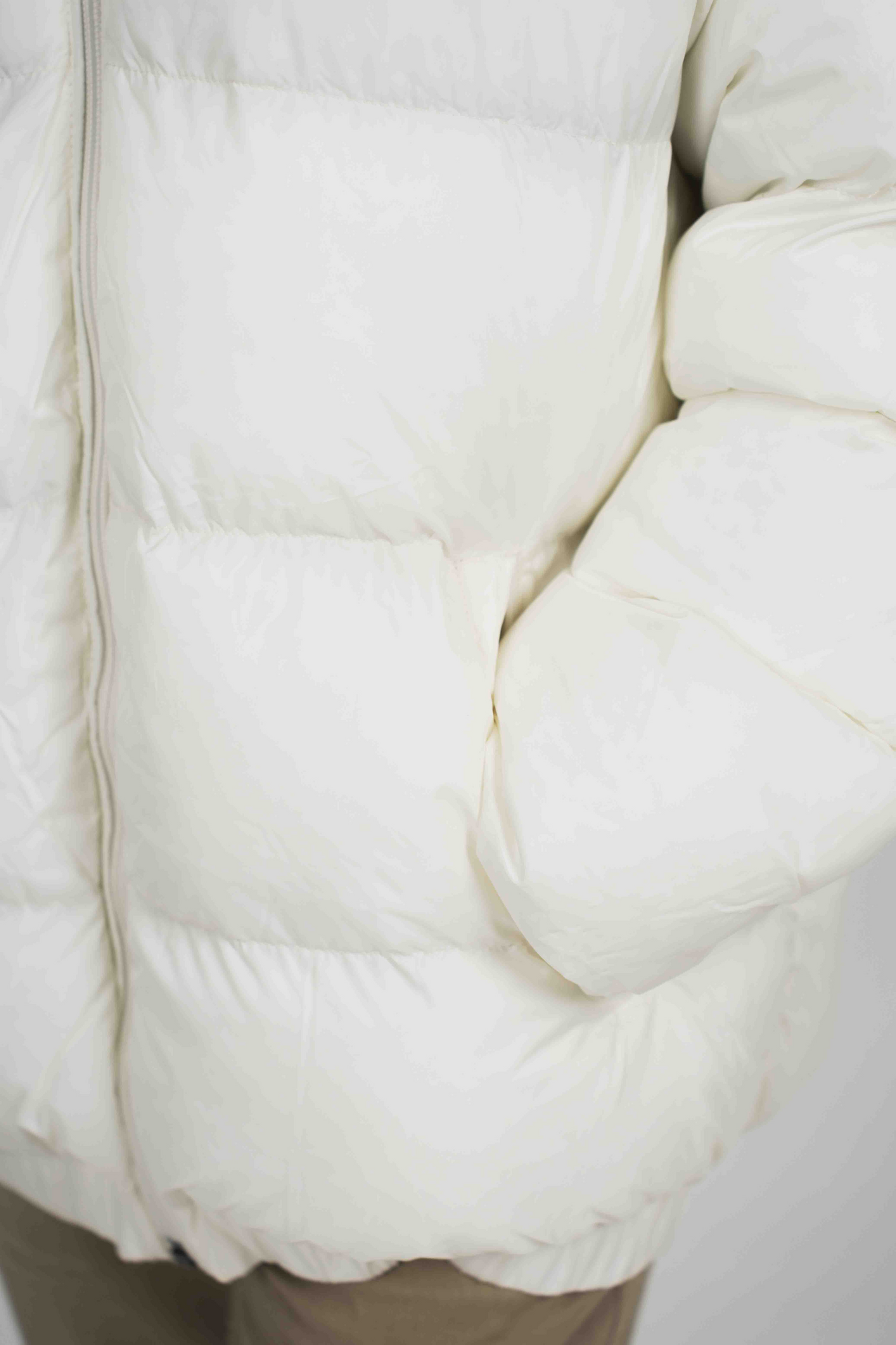Anorak acolchado reciclado con capucha - Blanco