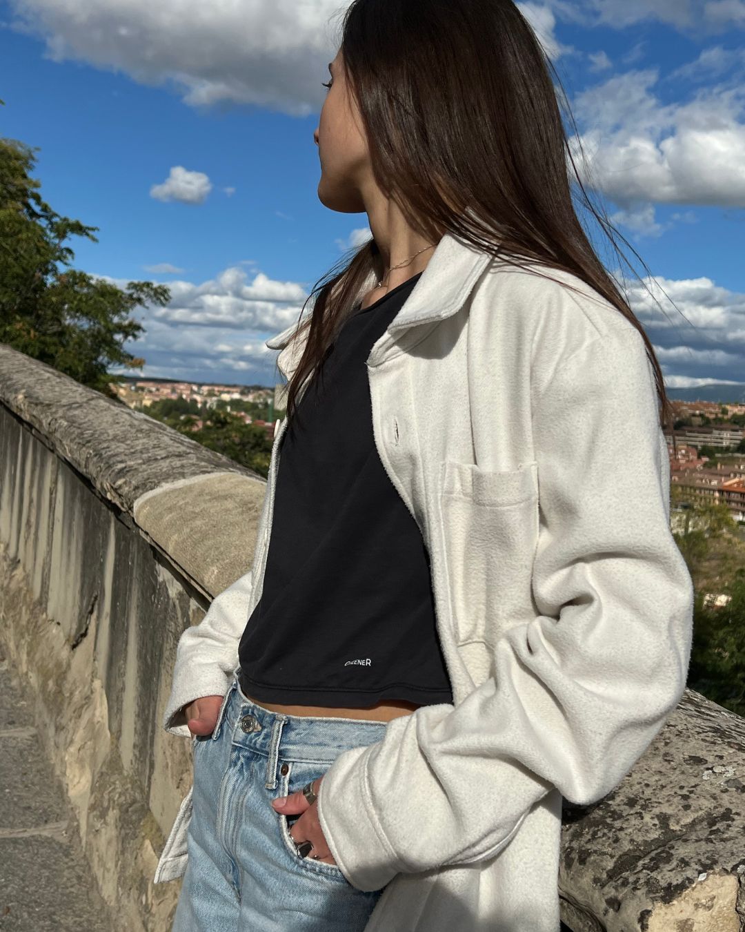 Chaqueta 100% reciclada regular fit - Natural