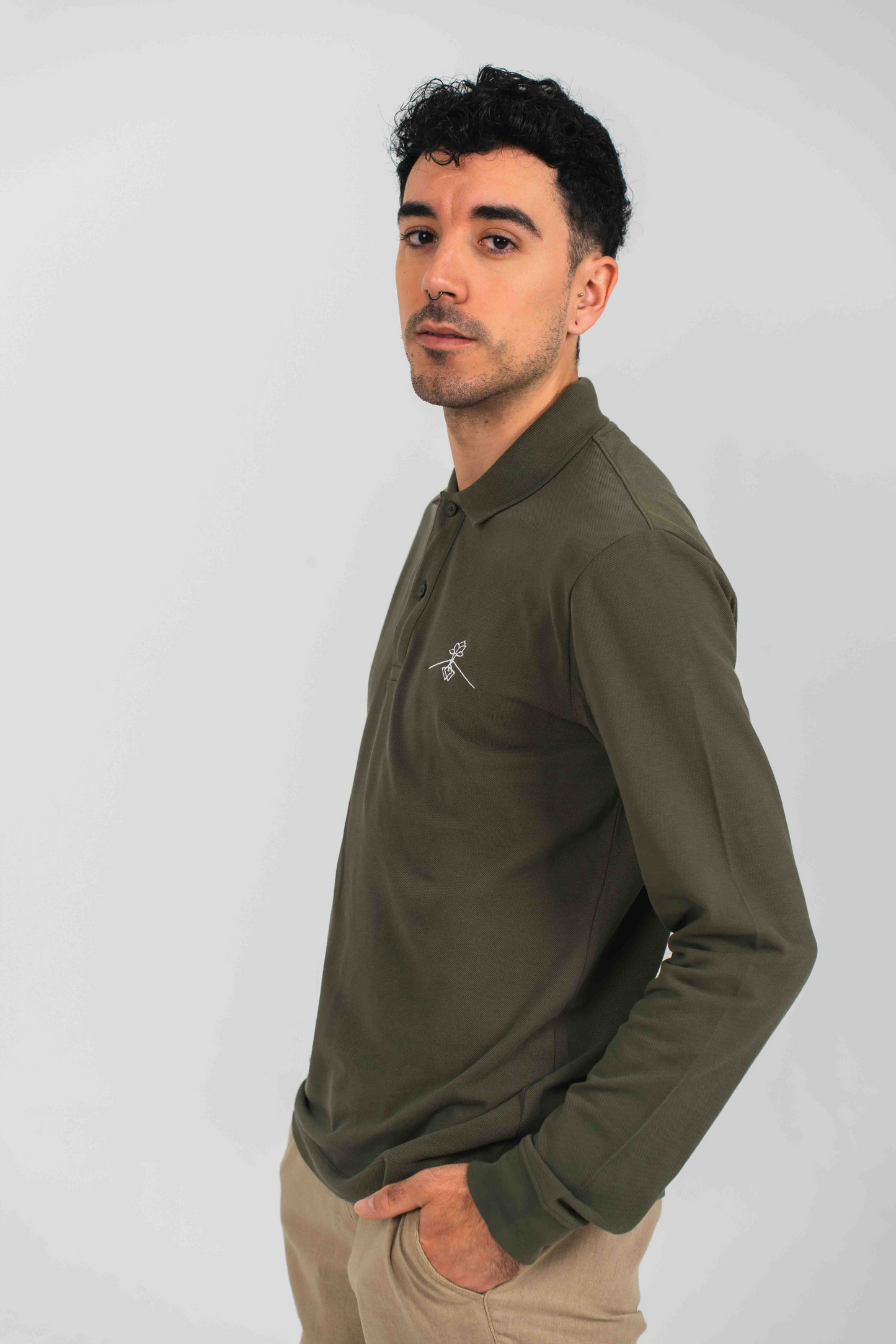 Polo 100% algodón orgánico fit - Verde Tostado