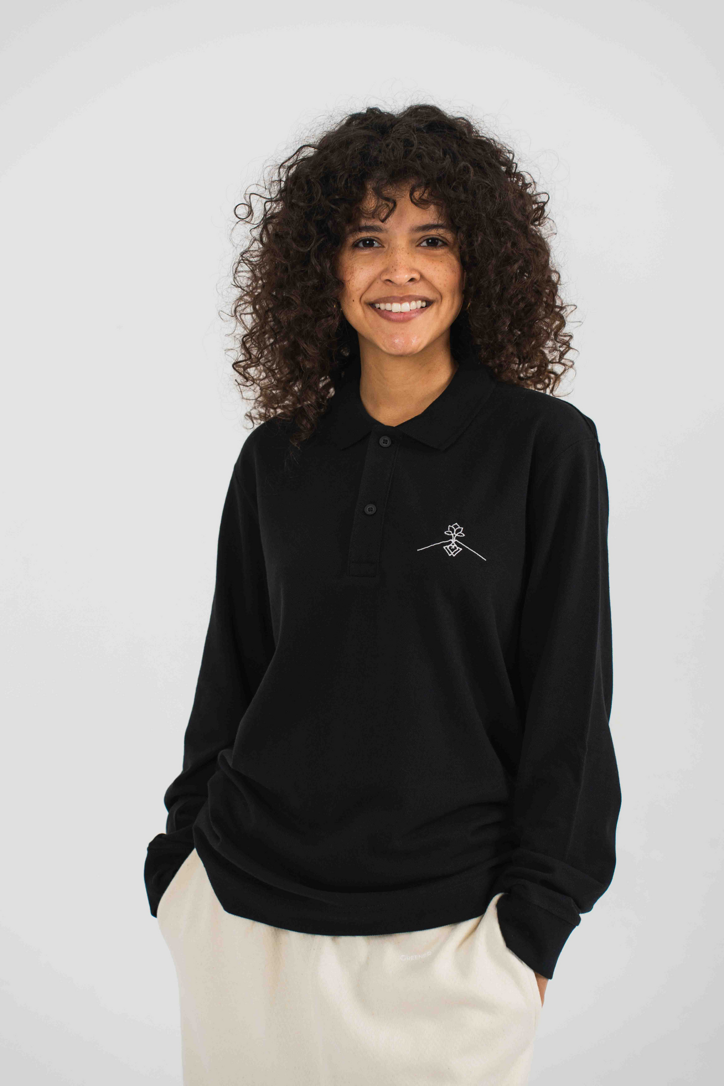 Polo 100% algodón orgánico fit - Negro