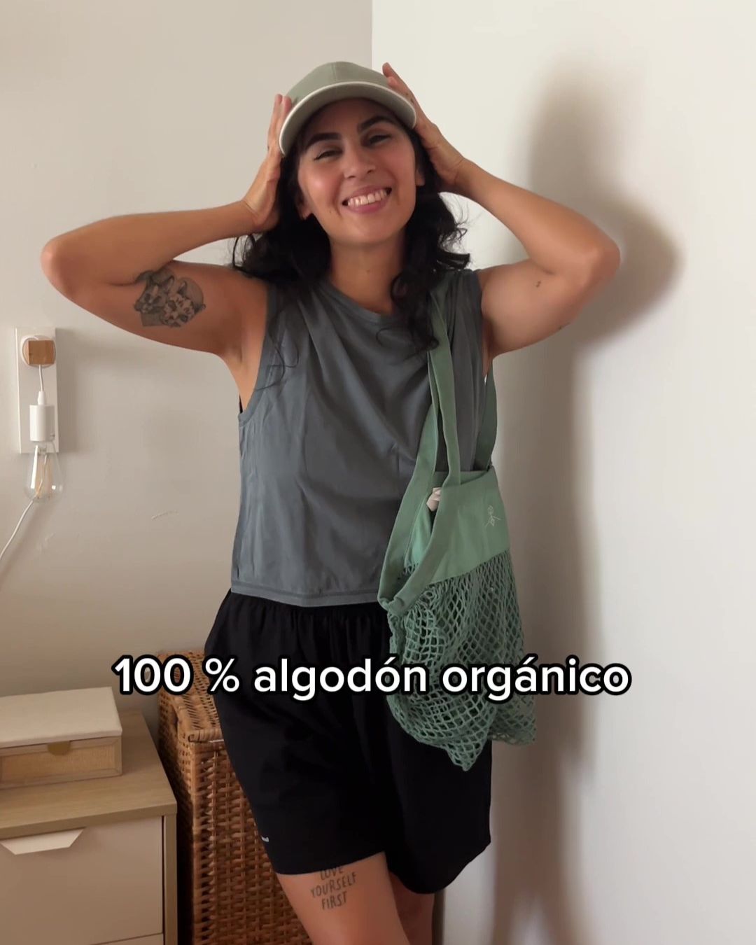 Pantalón corto suelto algodón orgánico - Negro