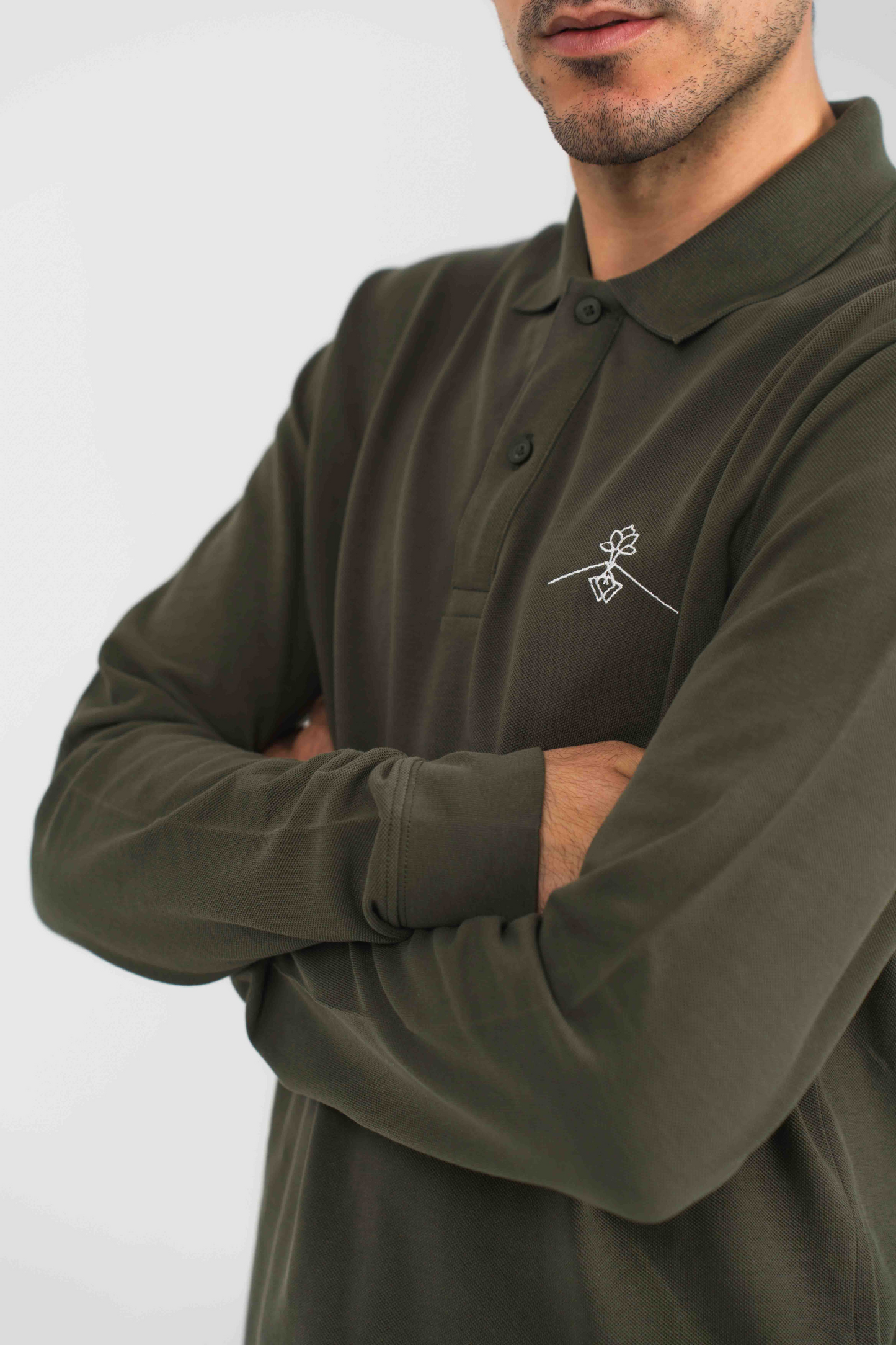 Polo 100% algodón orgánico fit - Verde Tostado