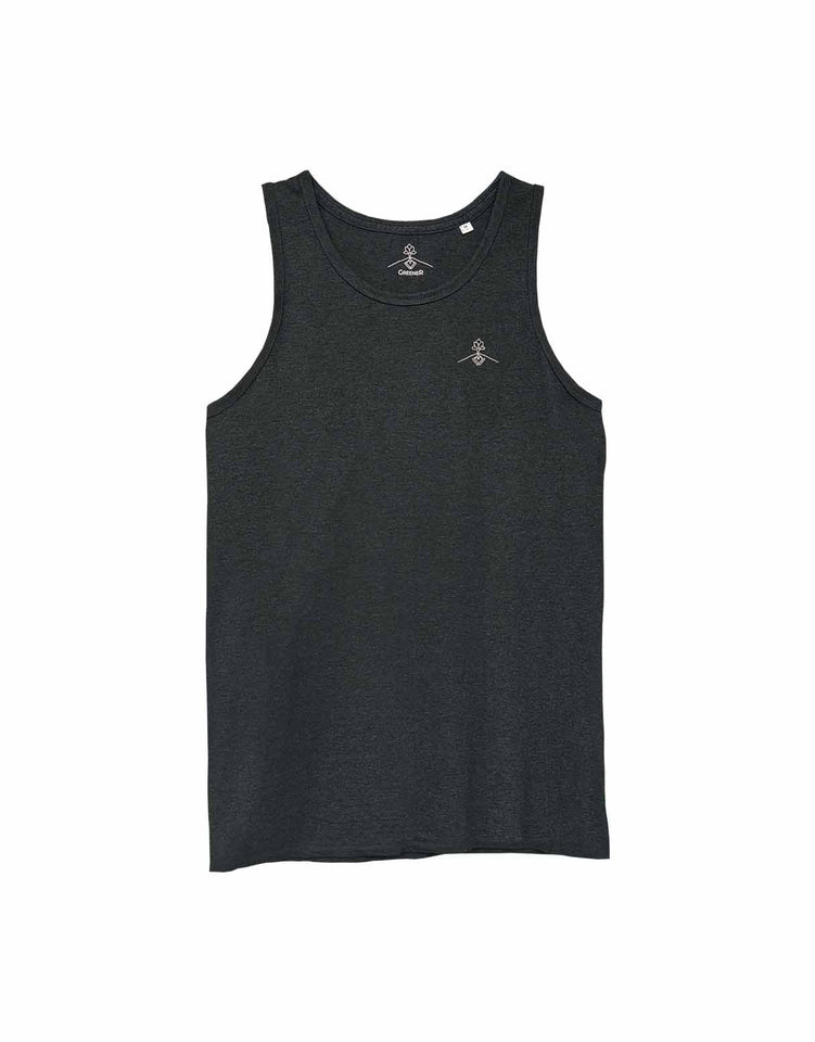 Camiseta tirantes ajustada - Gris Oscuro Jaspeado