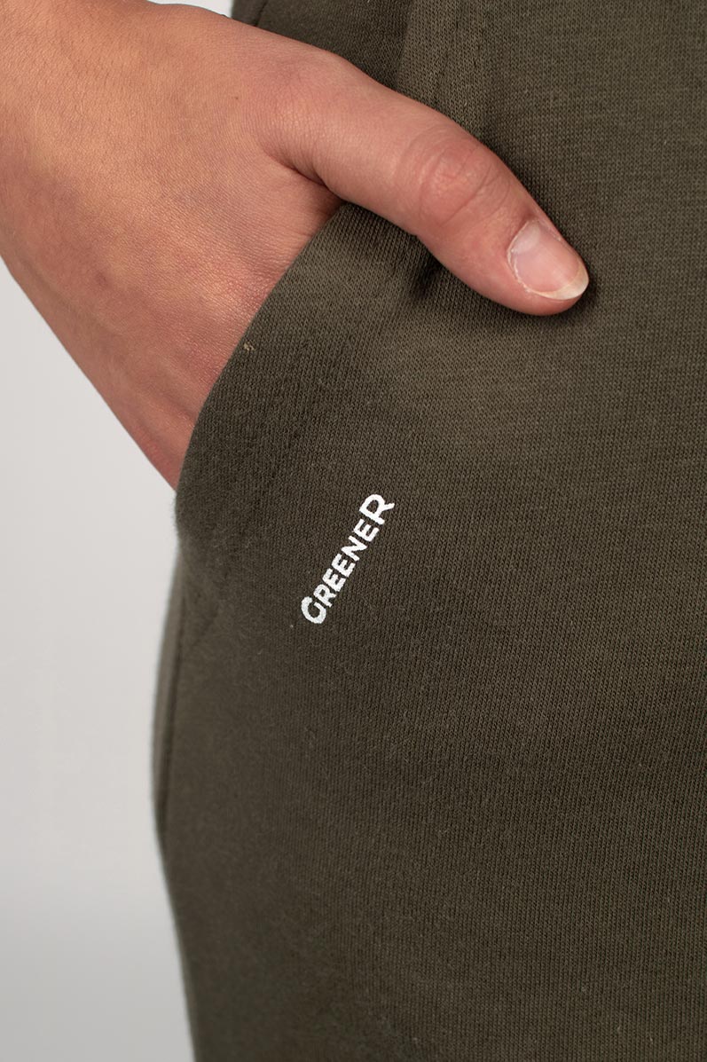 Organic Cotton Jogger Pants - Tan Green