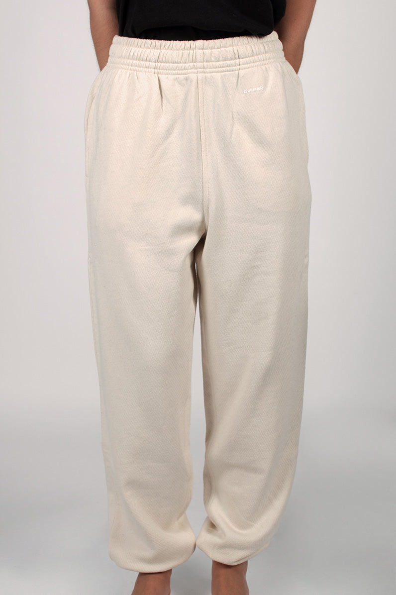 Oversized organic cotton joggers - Cream