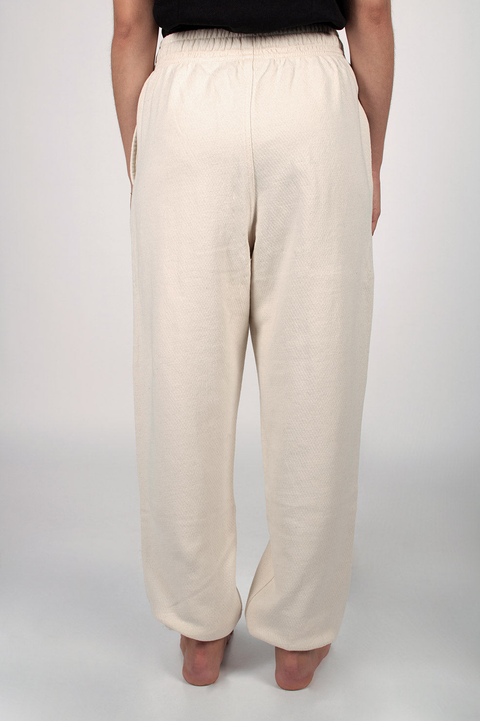 Oversized organic cotton joggers - Cream