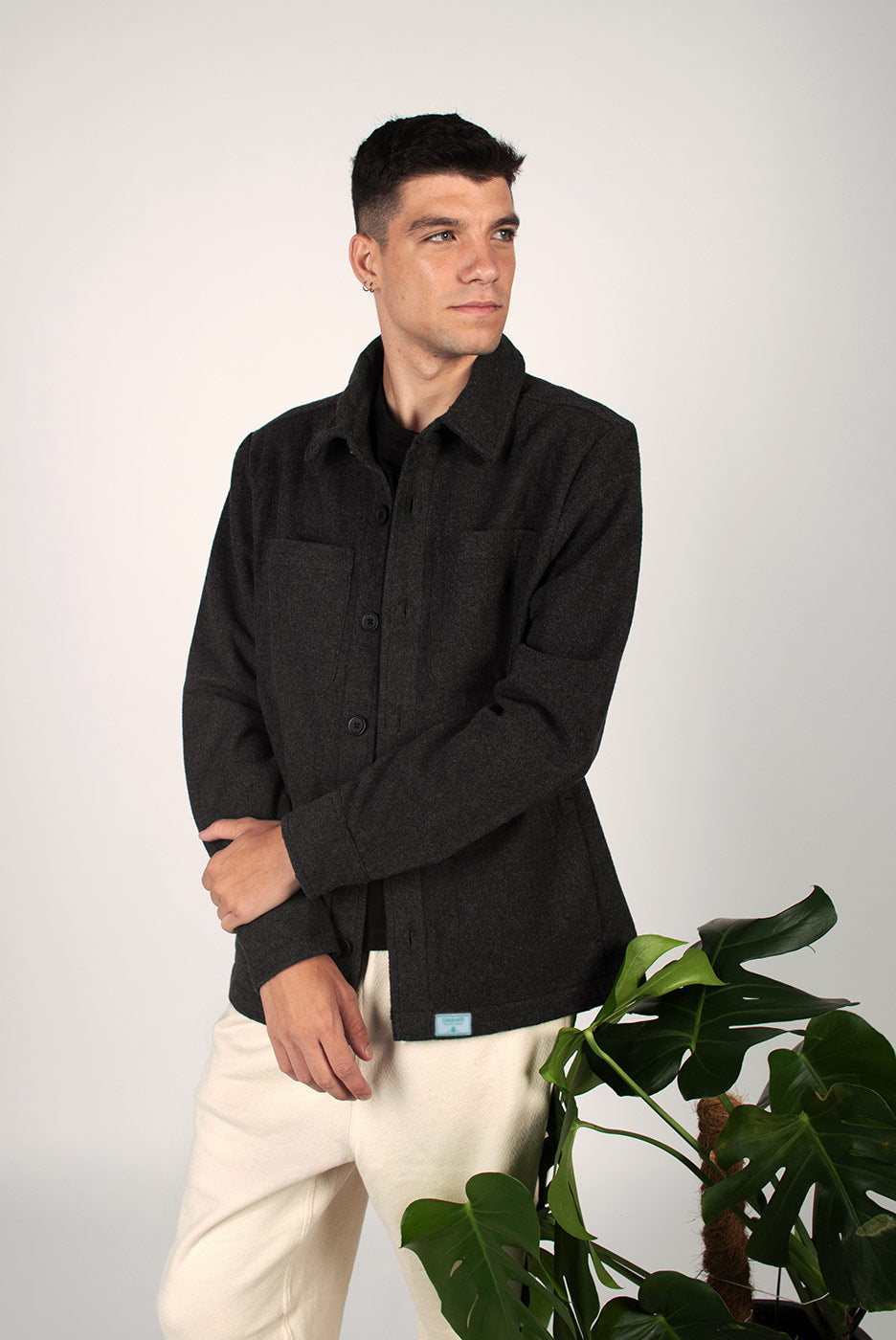 Veste coupe classique 100% recyclée - Gris Foncé Chiné