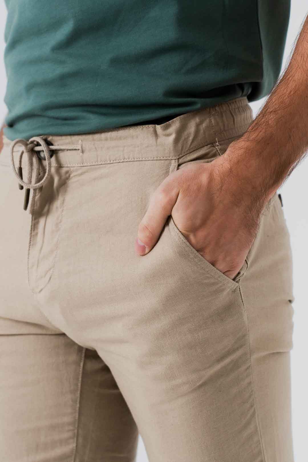 Regular fit linen trousers - Arena
