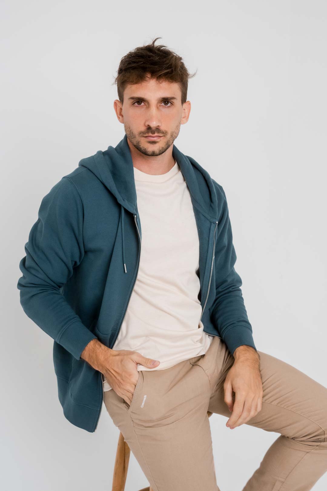 Sudadera algodón orgánico cremallera - Boreal