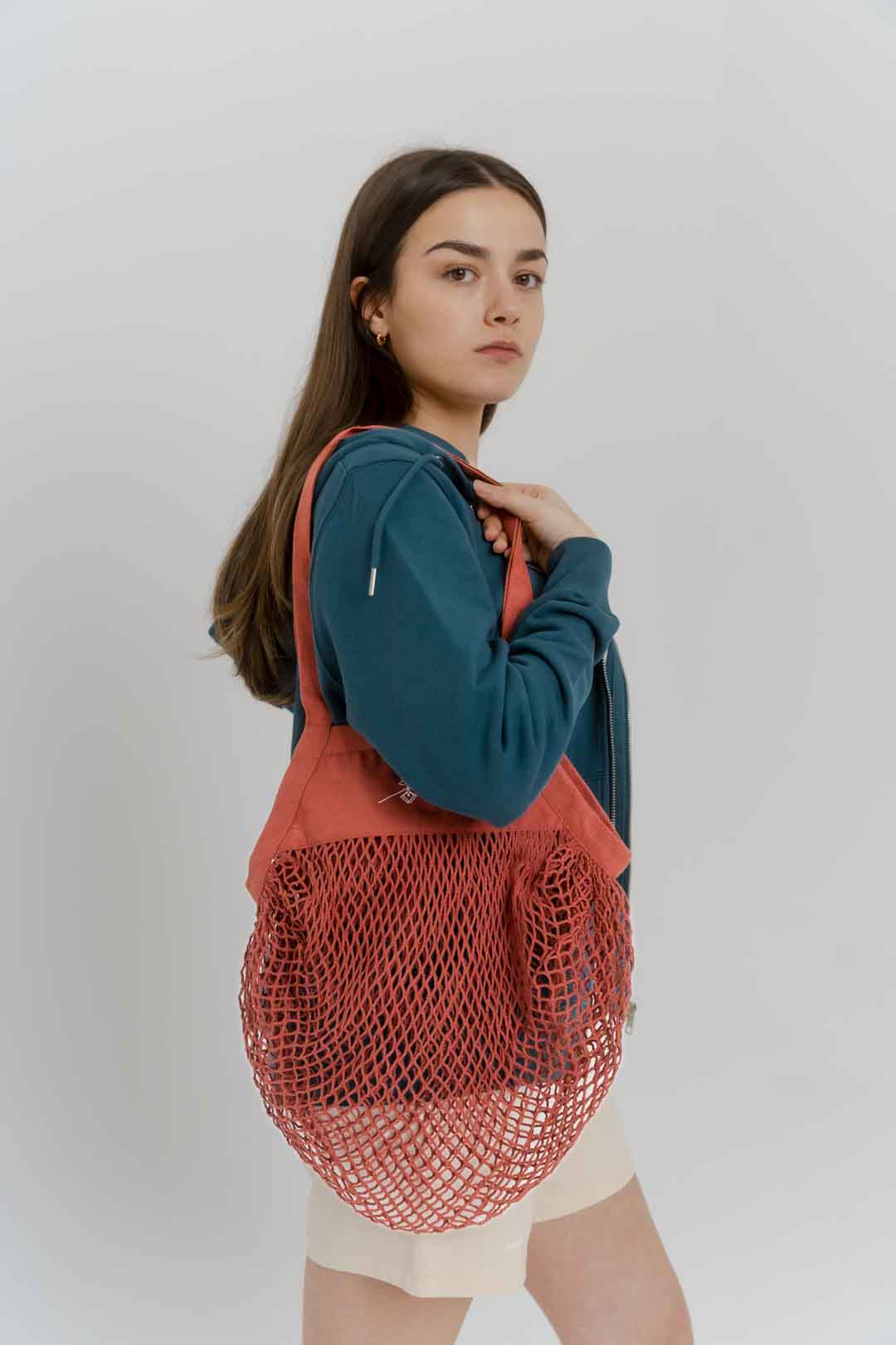 Sac filet 100% coton biologique - Orange Sanguine