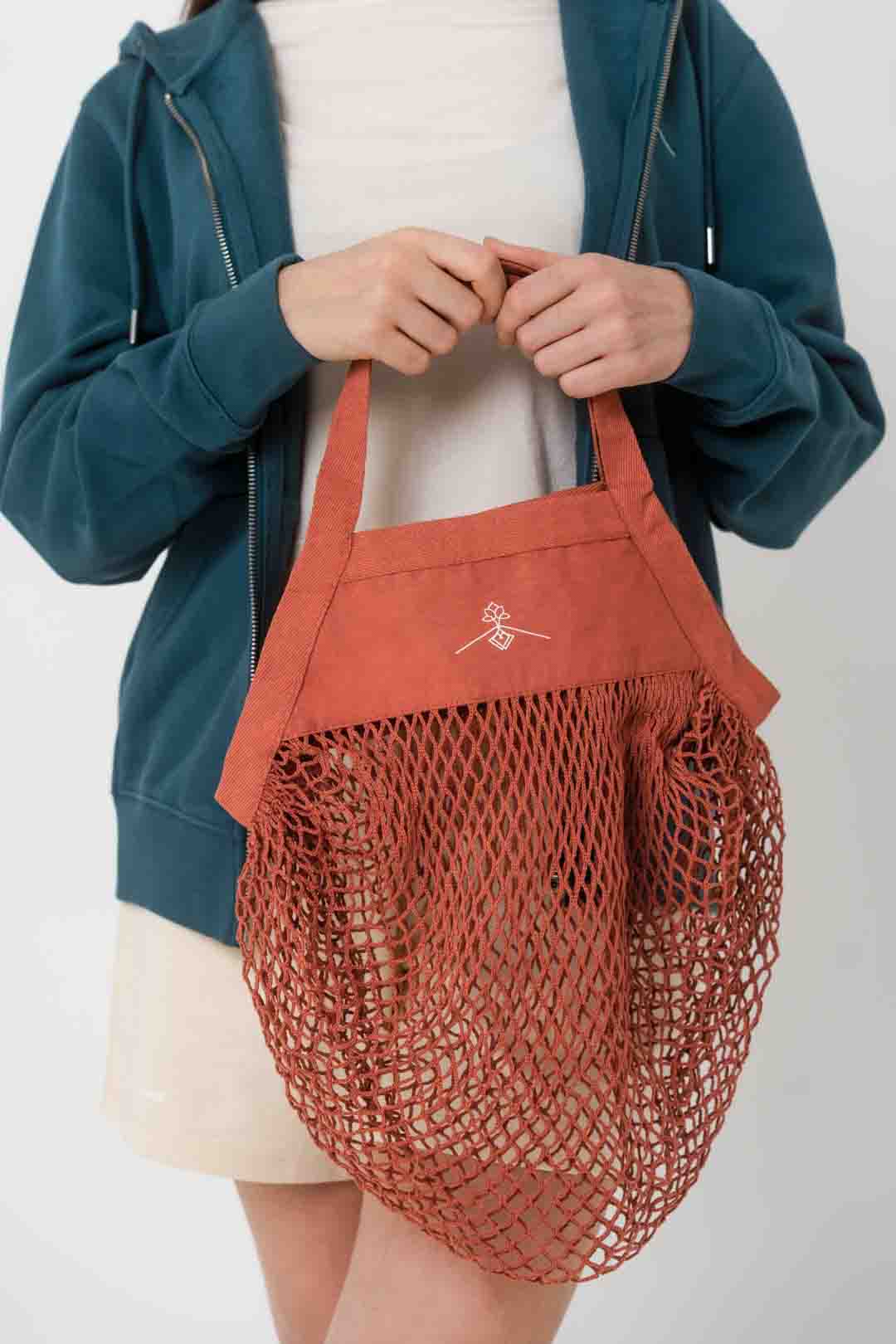 Sac filet 100% coton biologique - Orange Sanguine