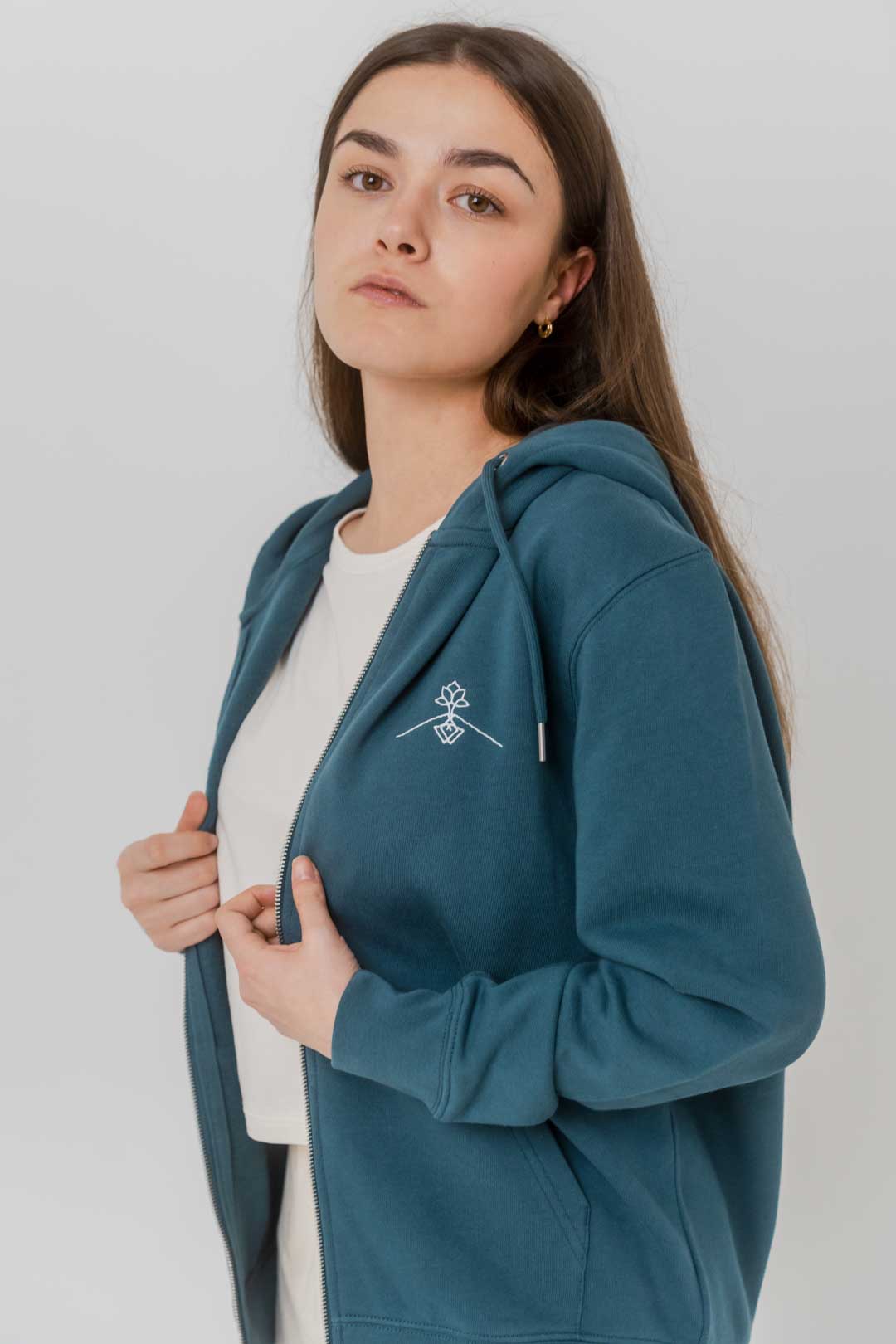Sudadera algodón orgánico cremallera - Boreal