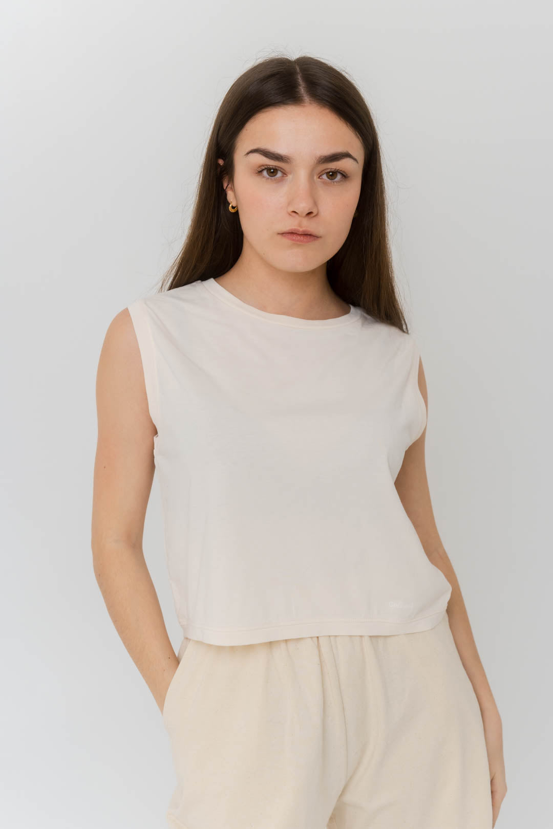 Crop Tank Top - Antique Ivory