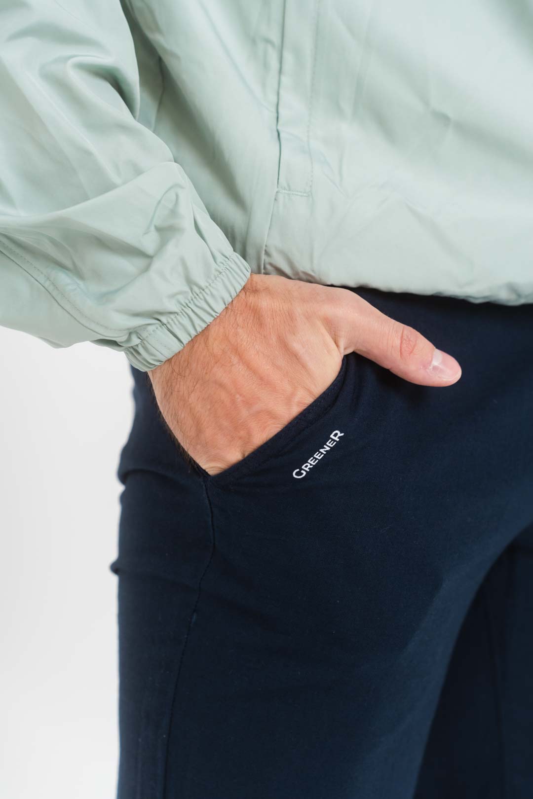 Regular fit linen trousers - Navy Blue