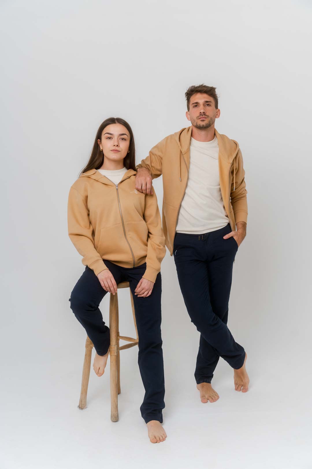 Regular fit linen trousers - Navy Blue