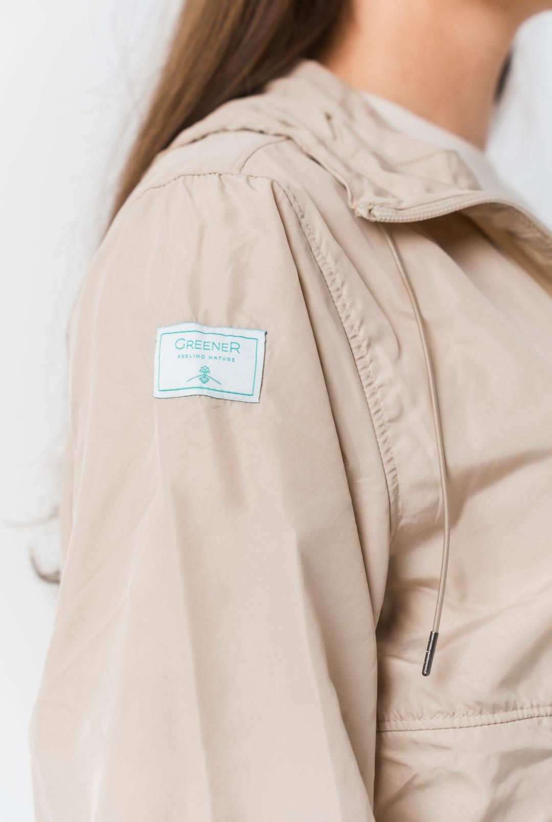 Cortavientos ligero reciclado capucha - Beige
