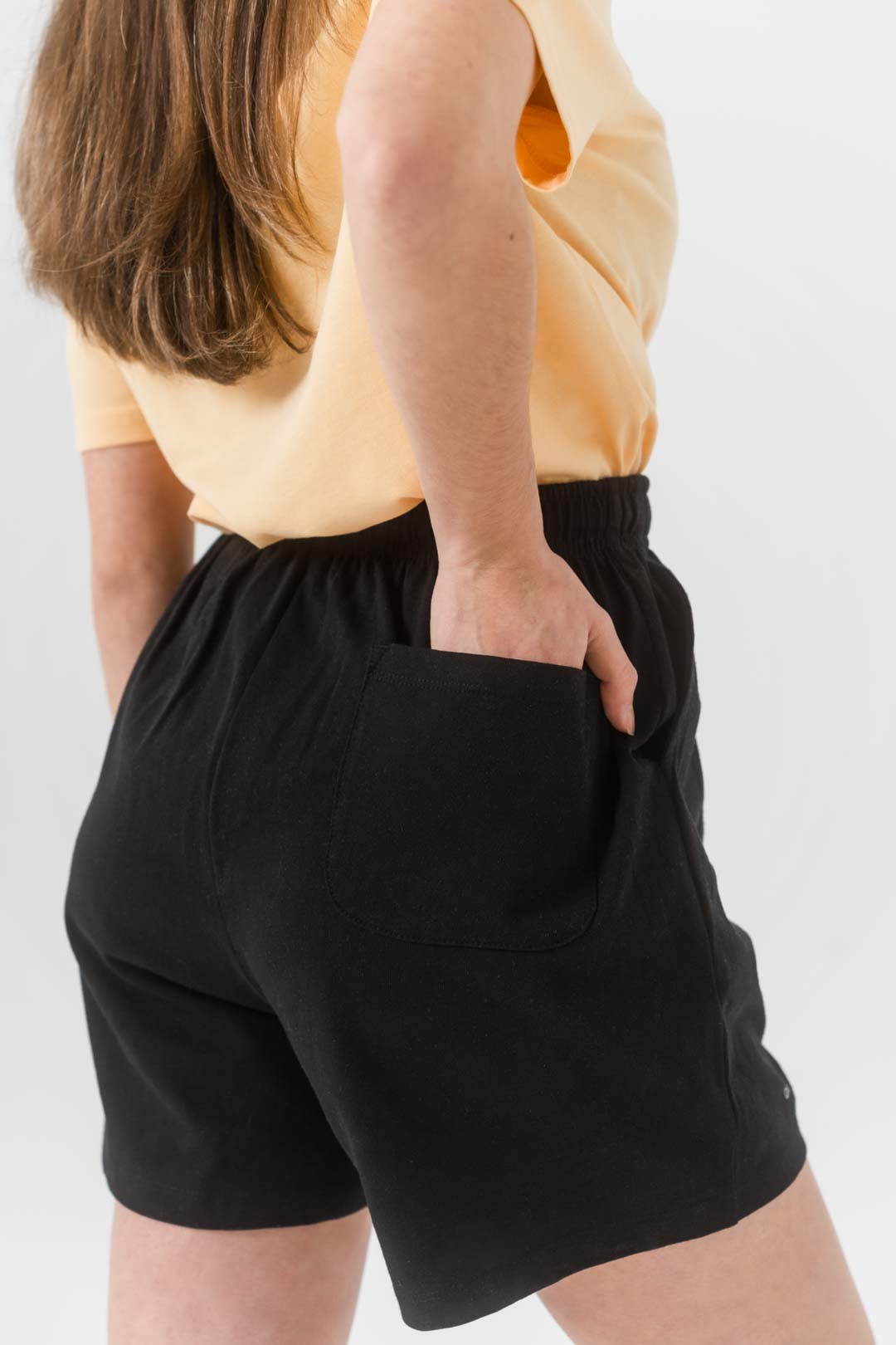 Pantalón corto suelto algodón orgánico - Negro