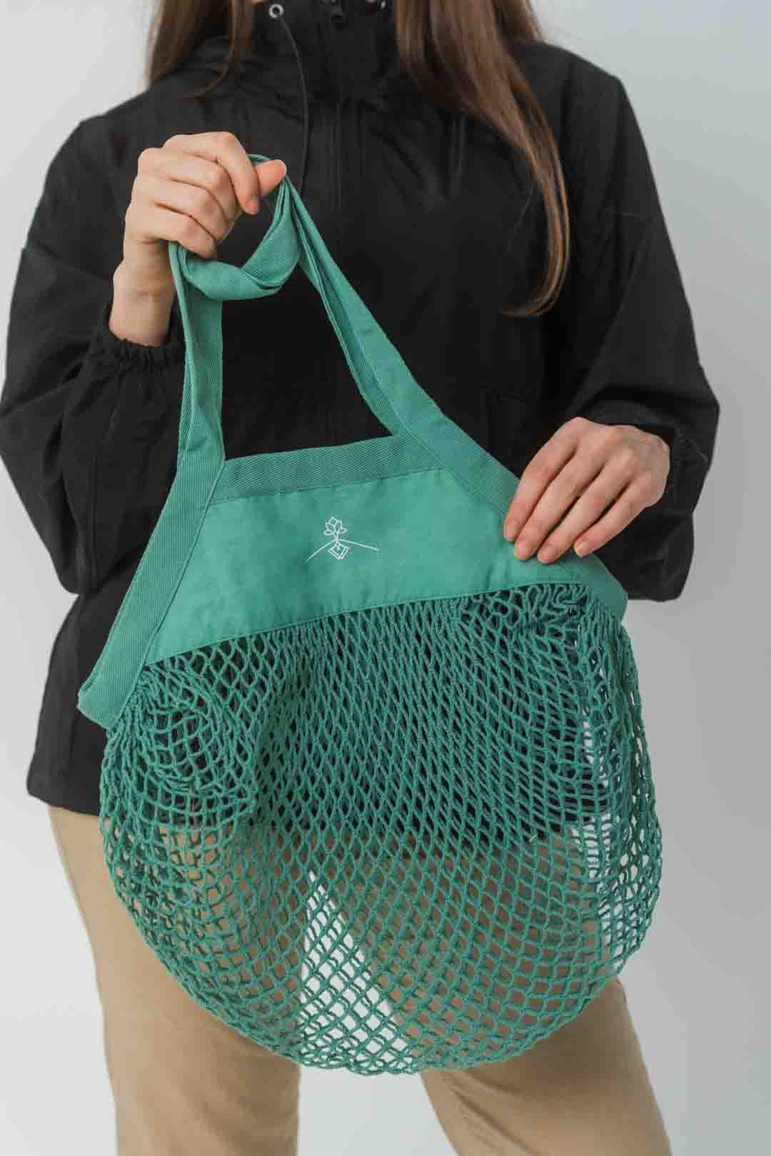 100% Organic Cotton Net Bag - Vintage Green
