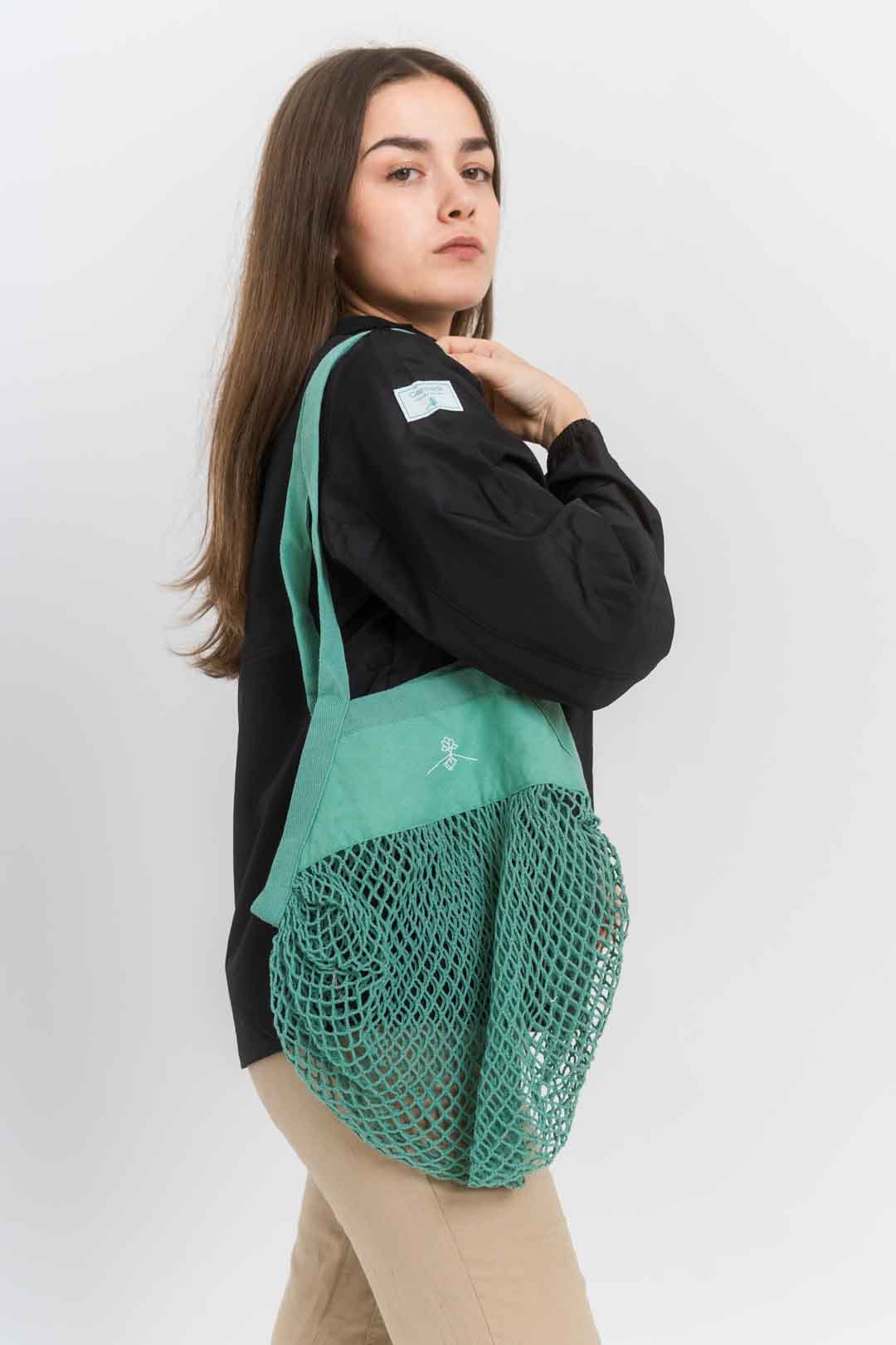 100% Organic Cotton Net Bag - Vintage Green