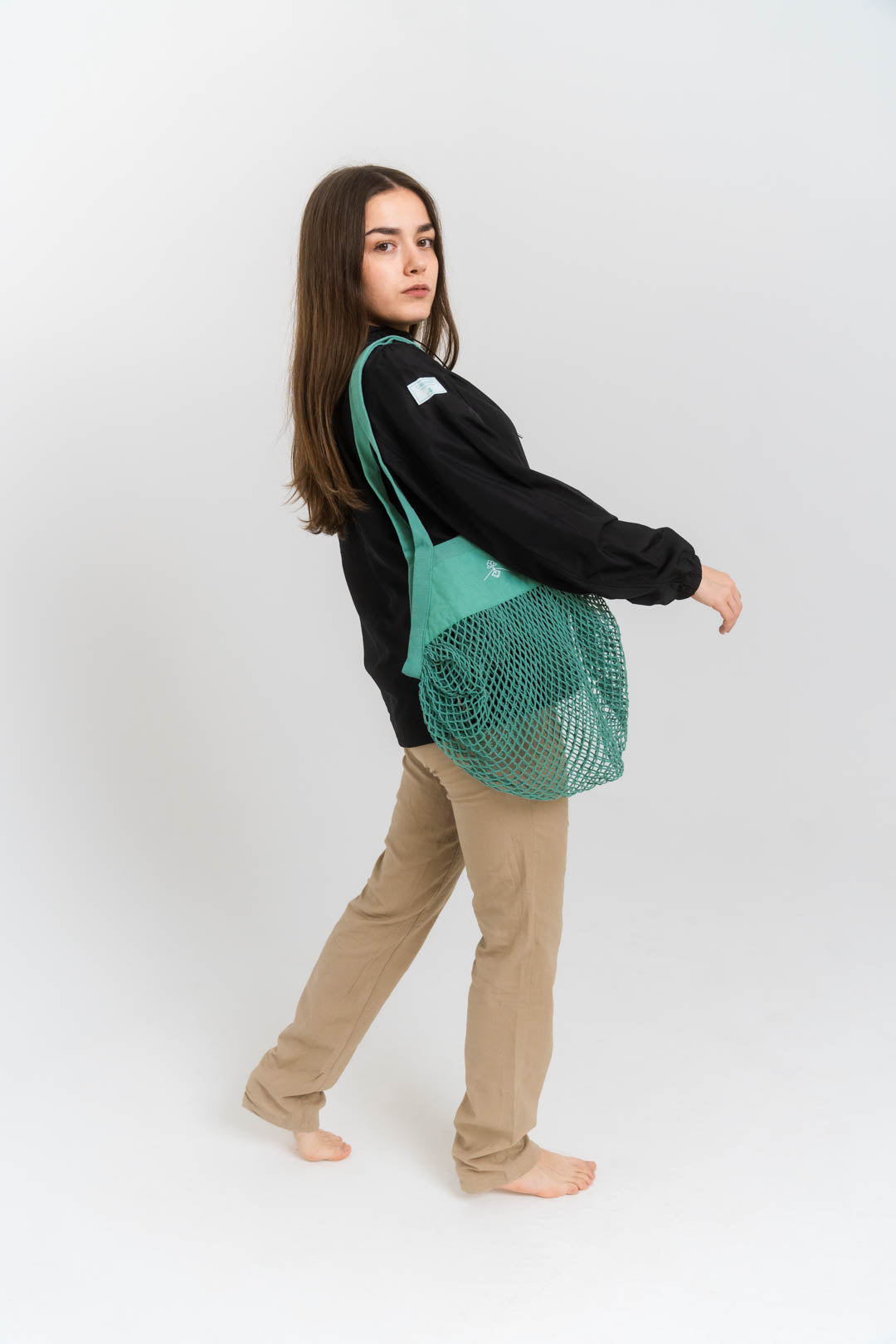 100% Organic Cotton Net Bag - Vintage Green