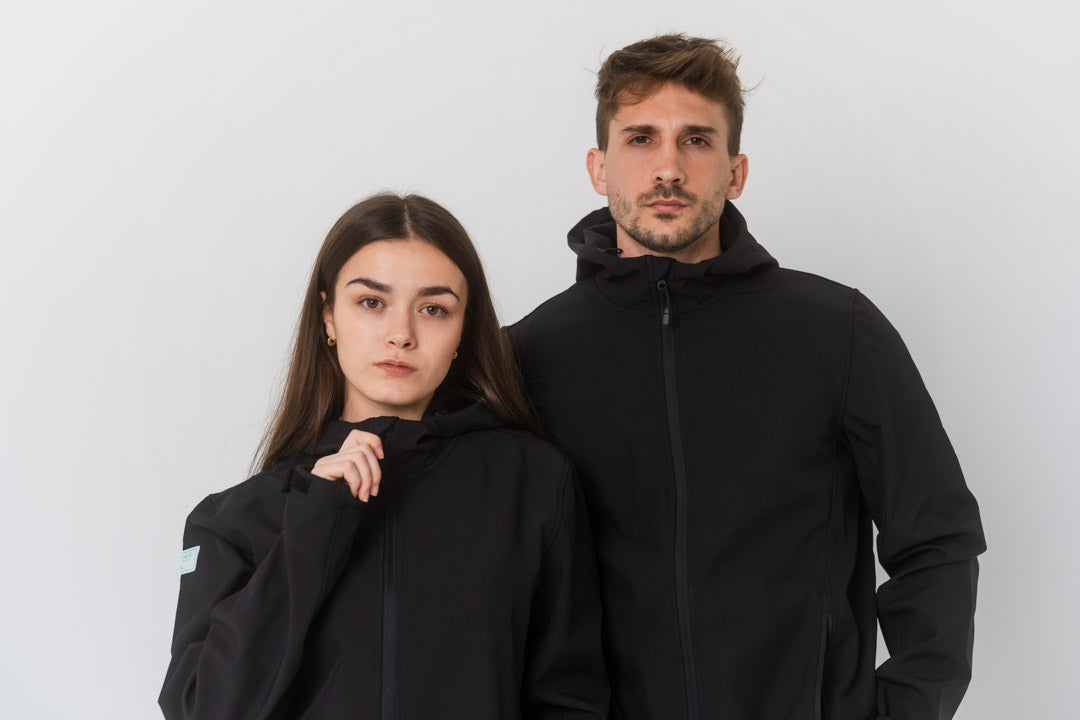 Abrigo impermeable reciclado - Negro