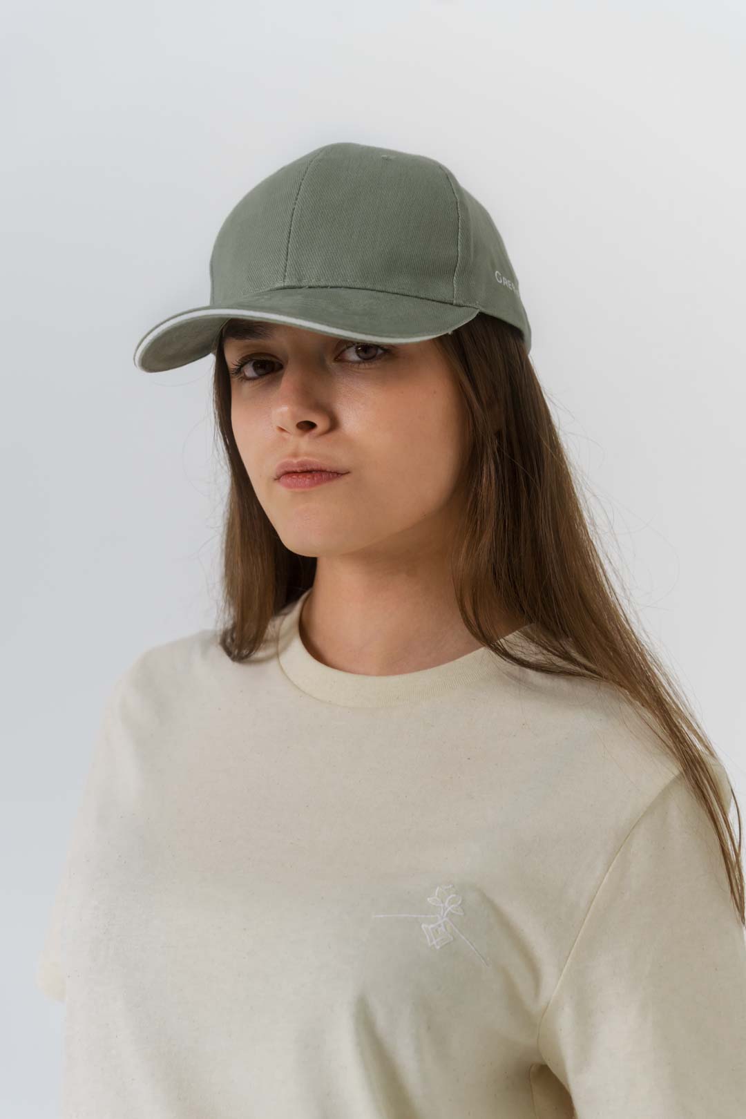 Gorra hebilla metálica ajustable - Verde Almendra