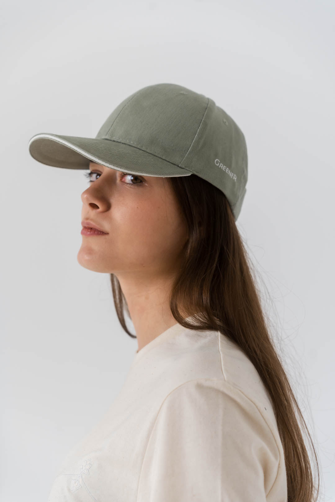 Gorra hebilla metálica ajustable - Verde Almendra
