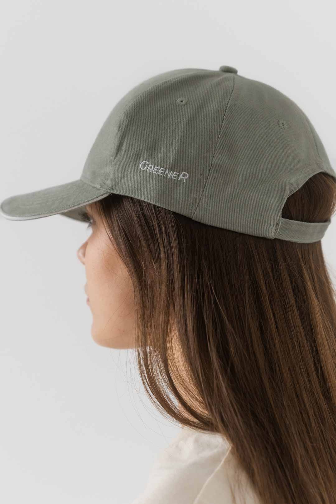 Gorra hebilla metálica ajustable - Verde Almendra