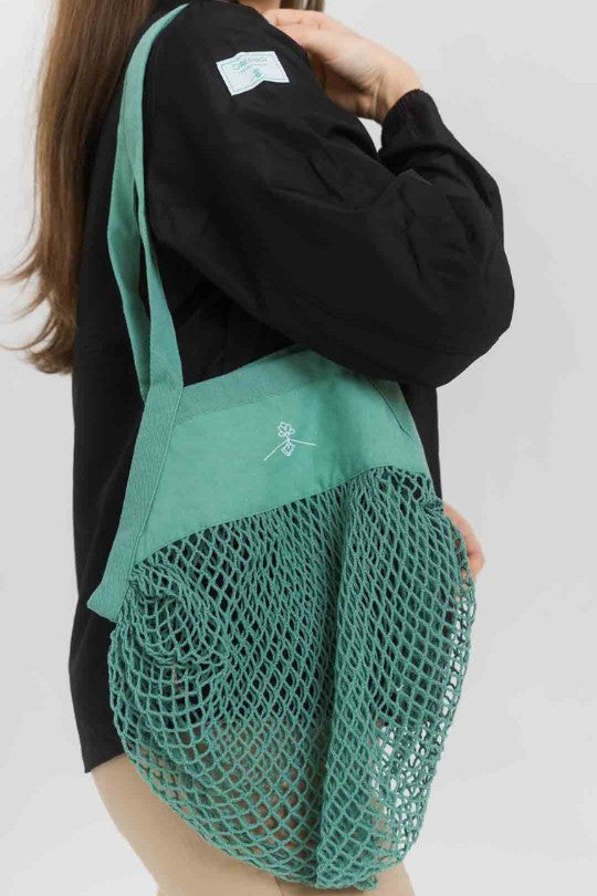 100% Organic Cotton Net Bag - Vintage Green