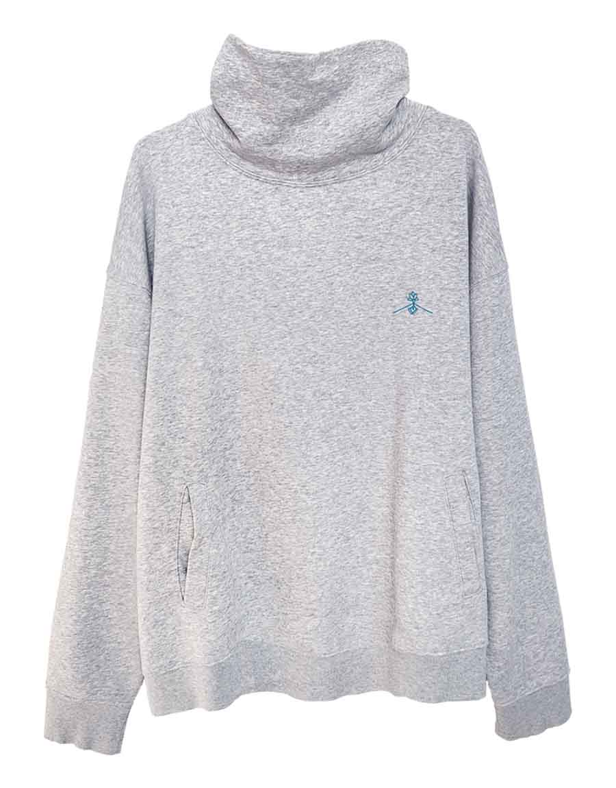 Oversized funnel neck sweatshirt - Heather Grey