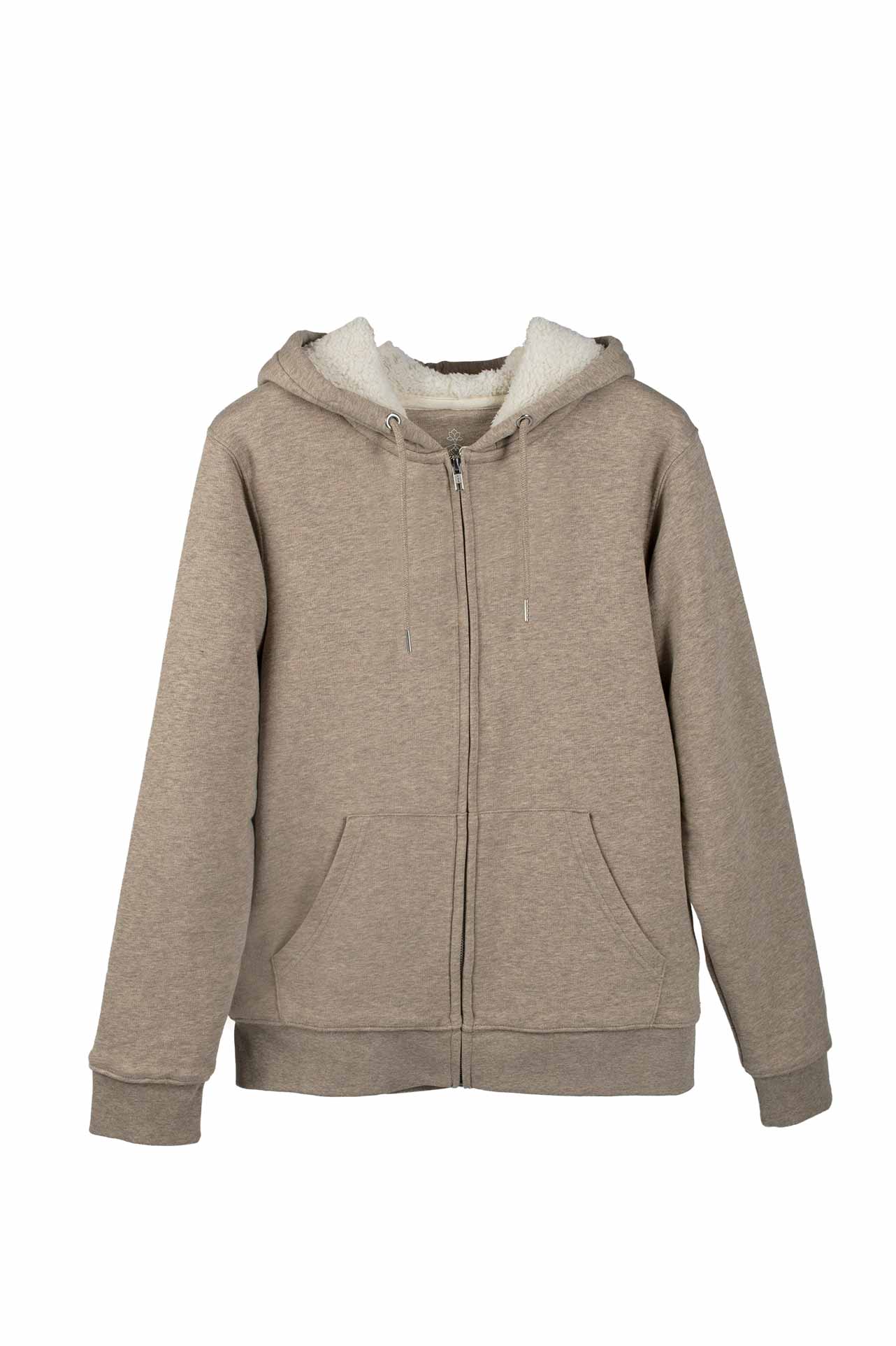Sherpa hooded jacket - Walnut Heather